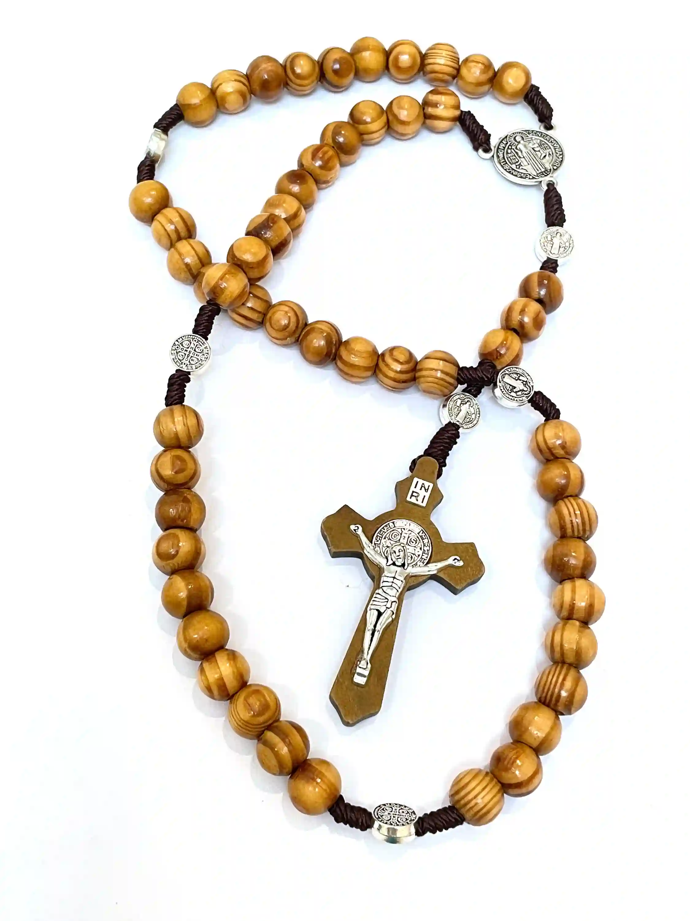 St Benedict Rosary Sterling Silver Crucifix Rosary Beads Miraculous Medal Religious Rosary Holy Rosary Cross HANDMADE Prayer beads Jewelry 
