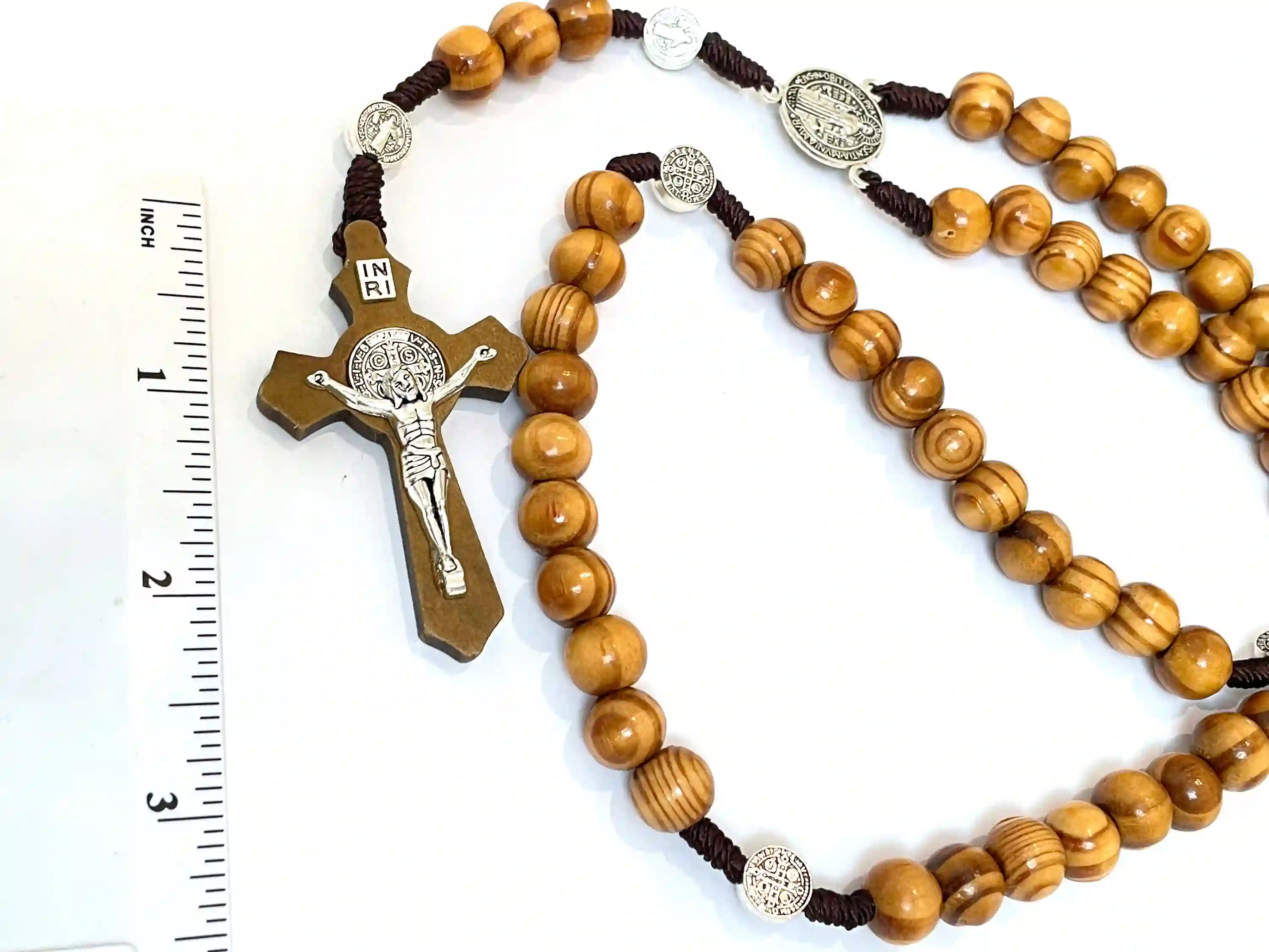 St Benedict Rosary Sterling Silver Crucifix Rosary Beads Miraculous Medal Religious Rosary Holy Rosary Cross HANDMADE Prayer beads Jewelry 
