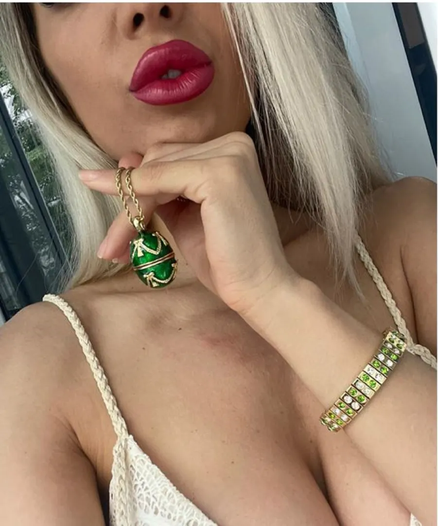 August Birthstone Birthday Gift For Her Faberge Egg Necklace & Bracelet Peridot Birthstone August Birth Jewelry 24k Gold Designer Jewelry