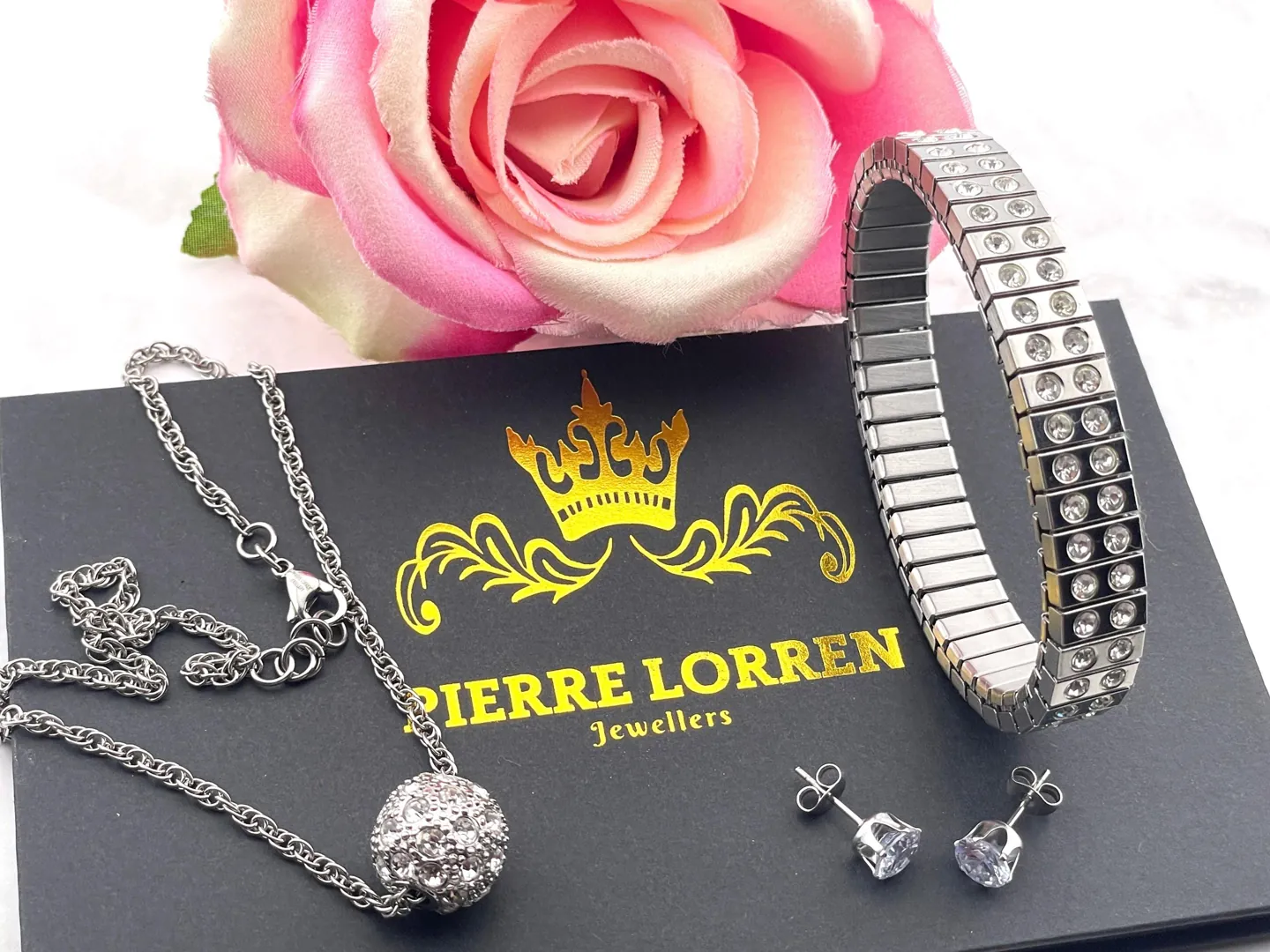 Unique Silver Austrian Crystal Diamond Pendant Necklace Bracelet Earrings - Eternity Jewelry for women - Silver Jewelry Sets - Handmade gift.