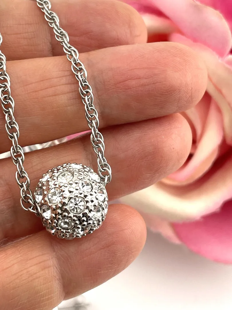Unique Silver Austrian Crystal Diamond Pendant Necklace Bracelet Earrings - Eternity Jewelry for women - Silver Jewelry Sets - Handmade gift.