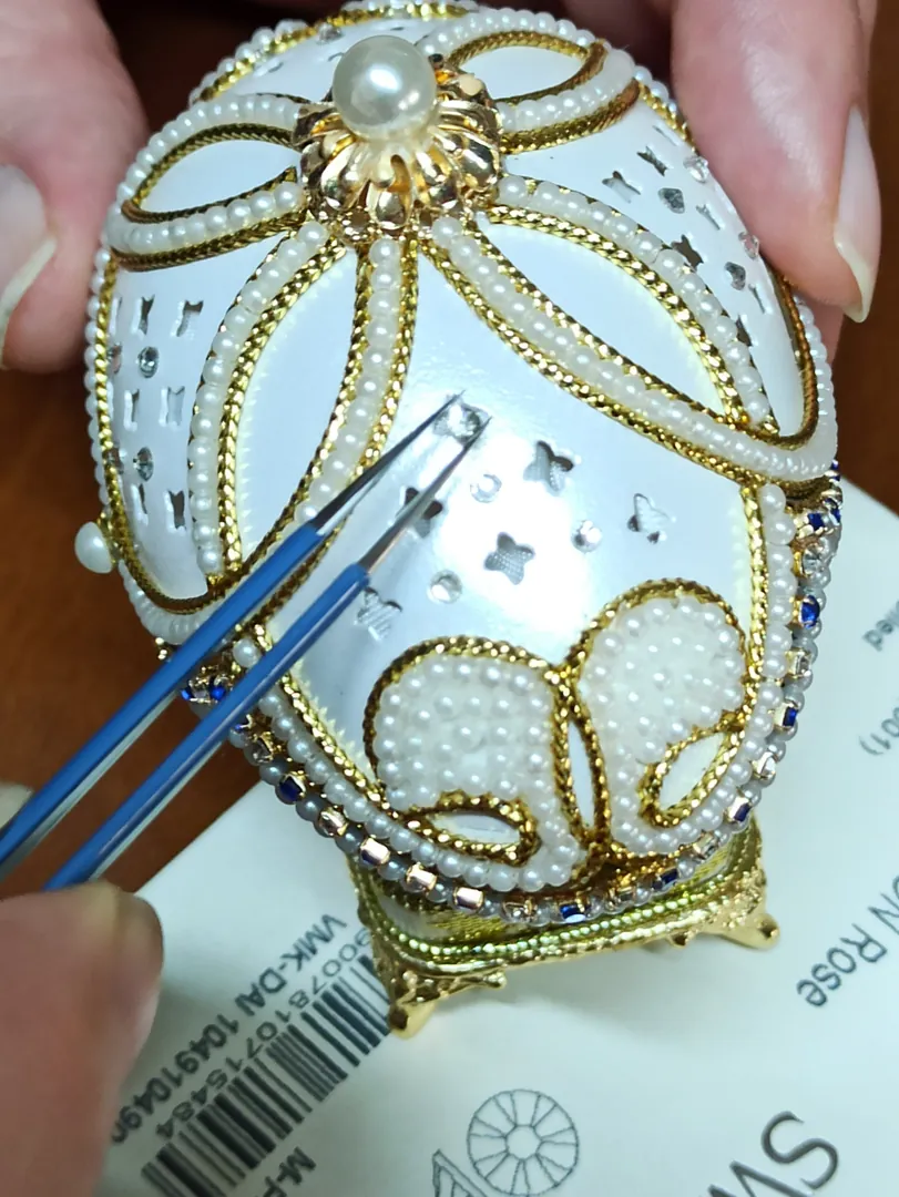 FABERGE Egg, Gift for Couple Wedding, One of a Kind, Unique Wedding Gift Ideas, Mother-in-Law Gift, Faberge MUSIC Box, Sapphire, 24k Gold