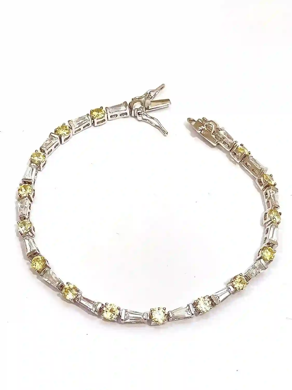 Citrine Bracelet, Diamond Bracelet, Tennis Bracelet, Handmade Bracelet, Gemstone bracelet, Birthstone Bracelet, Women Bracelet, Gift for Her 