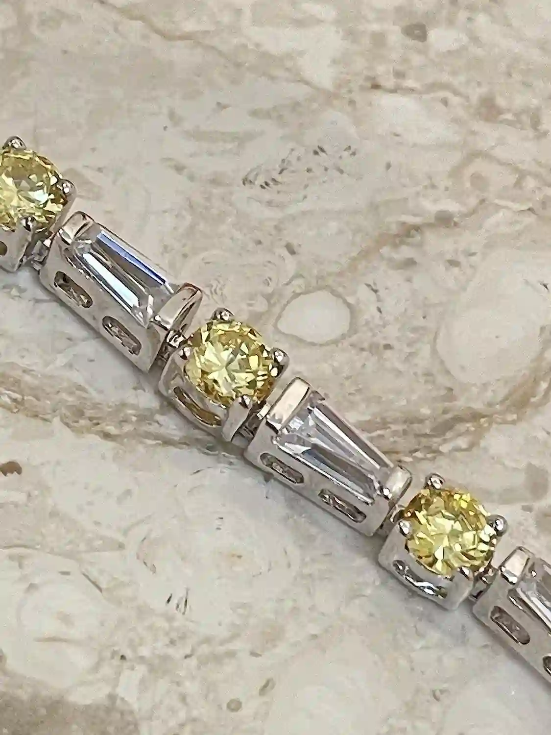 Citrine Bracelet, Diamond Bracelet, Tennis Bracelet, Handmade Bracelet, Gemstone bracelet, Birthstone Bracelet, Women Bracelet, Gift for Her 