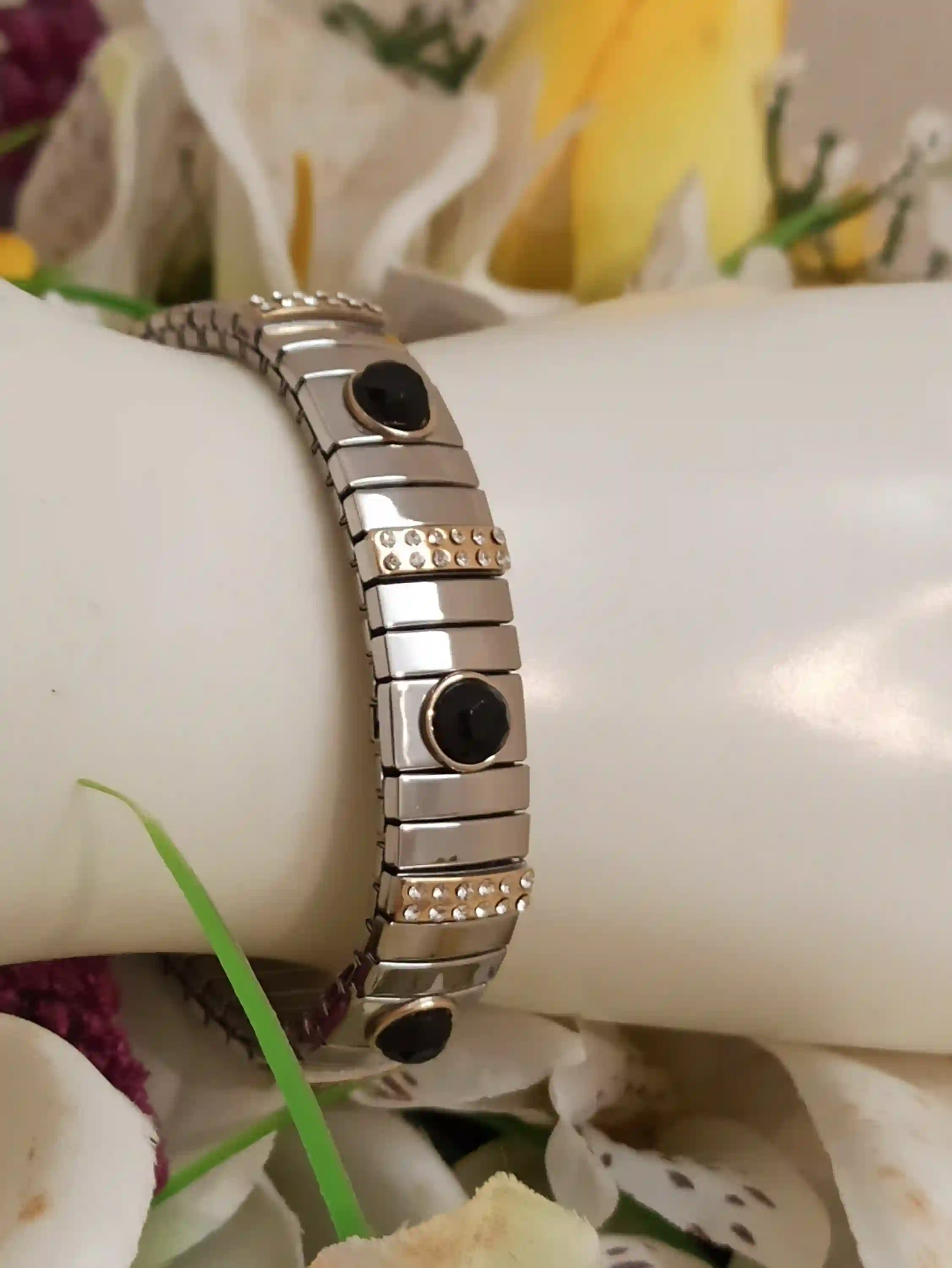 Black Swarovski bracelet/Evening Jewelry/Black Crystal Bracelet/Black Prom bracelet/July Birthstone/Classic Jewelry HANDMADE Swarovski Gift/ 