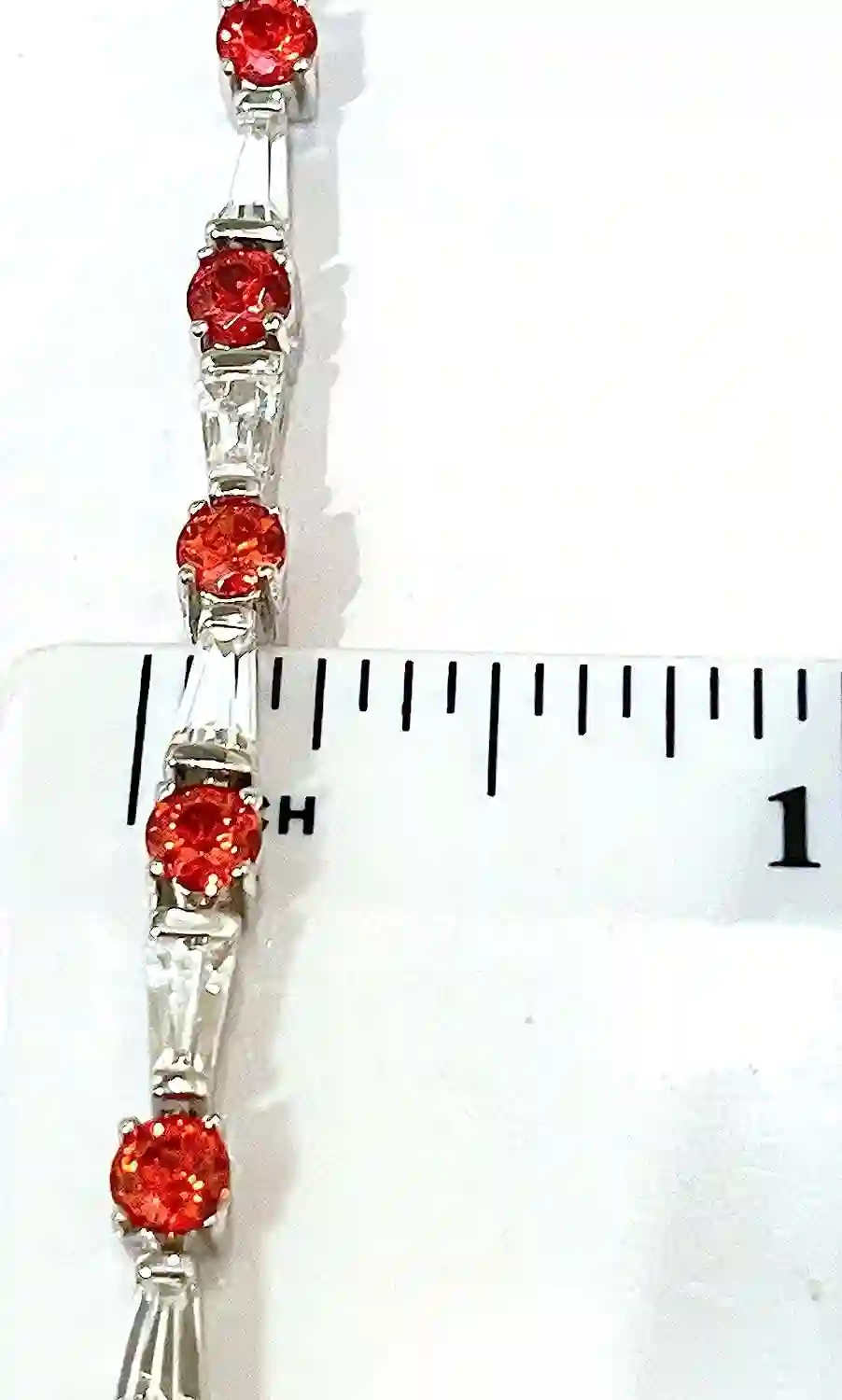 One Of A Kind, Ruby Tennis Bracelet, July birthstone, Baguette Cut Ruby, 925 Silver Bracelet, Anniversary Wedding, Christmas Gift Girlfriend 