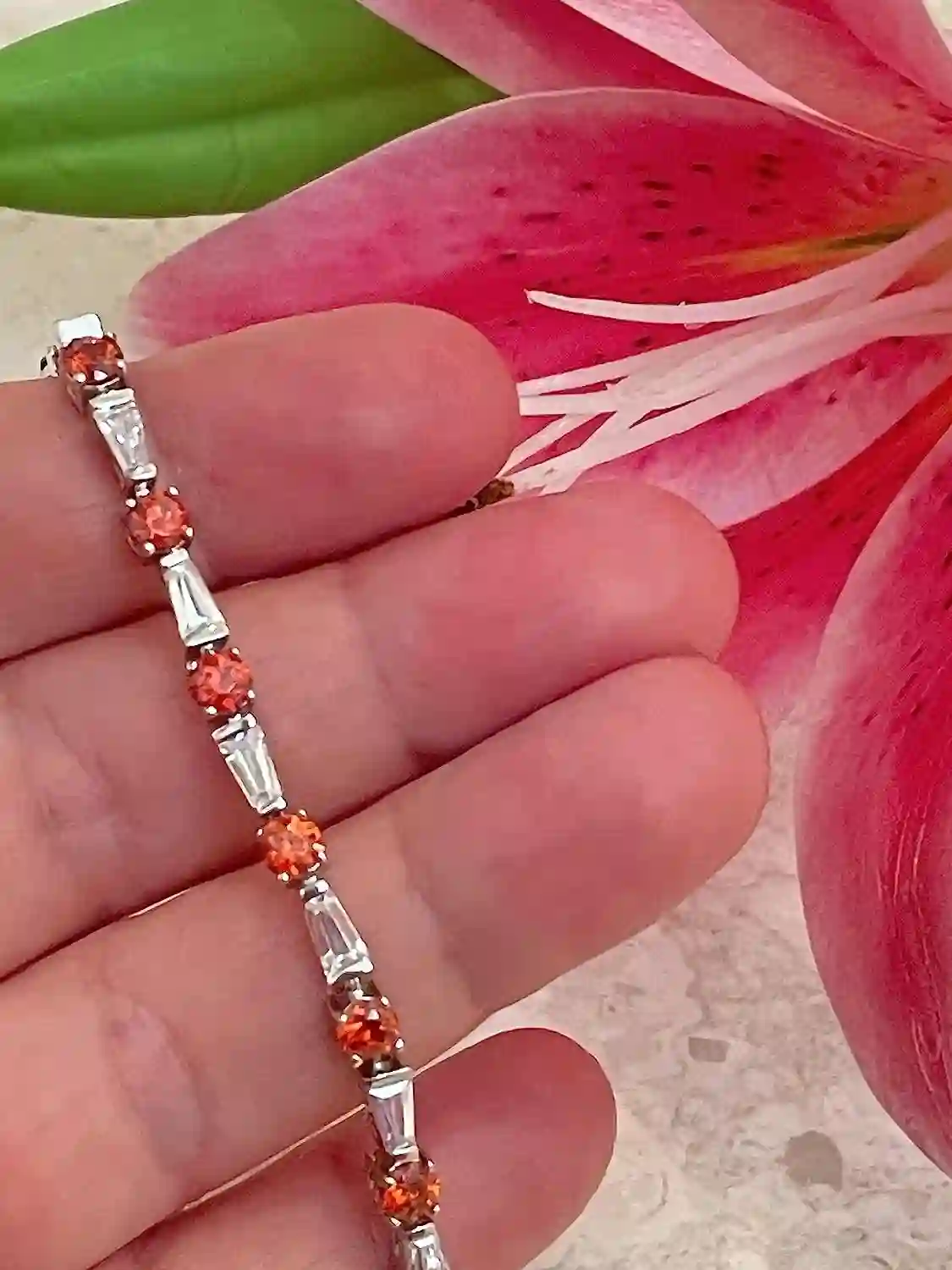 One Of A Kind, Ruby Tennis Bracelet, July birthstone, Baguette Cut Ruby, 925 Silver Bracelet, Anniversary Wedding, Christmas Gift Girlfriend 