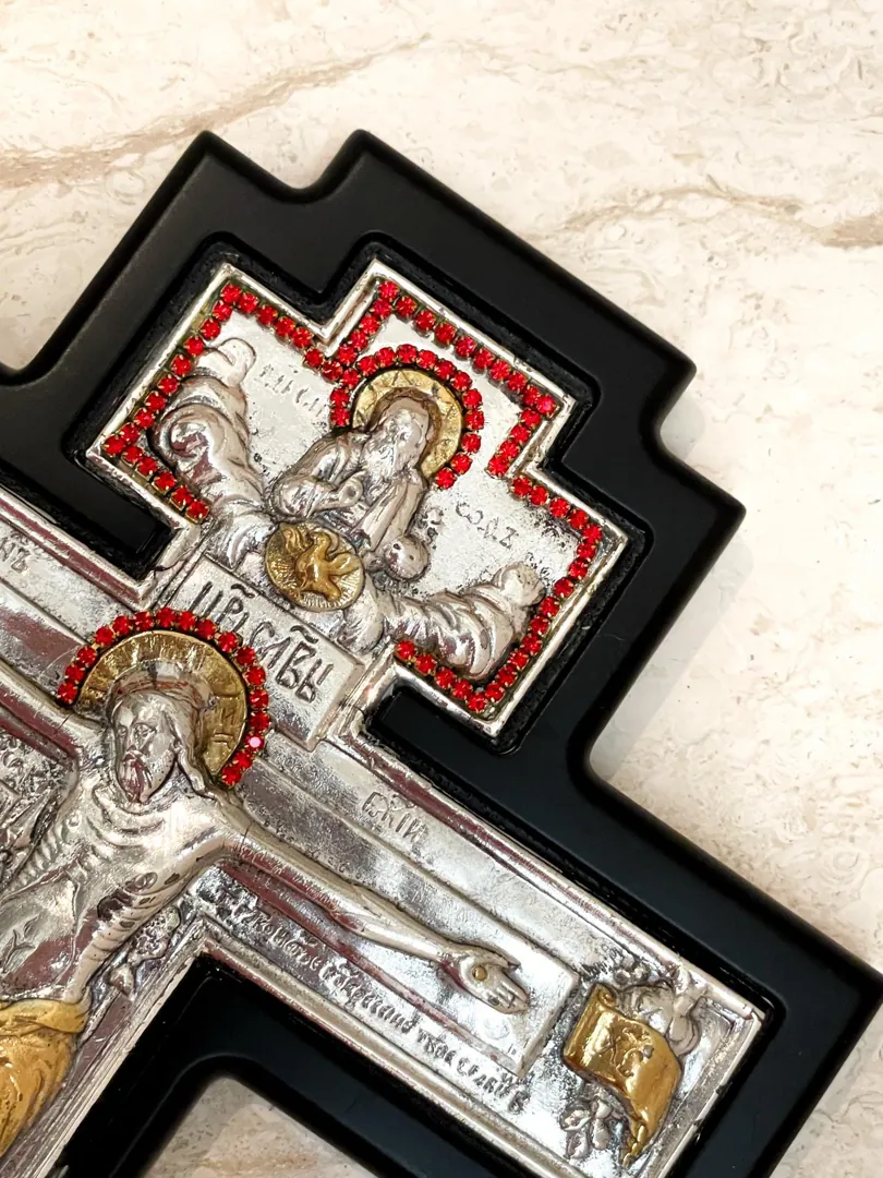 1982 Original Mt Athos One of a Kind Antique Russian Orthodox Cross Crucifix Byzantine Cross Solid Silver Crucifix for Wall Cross Christian