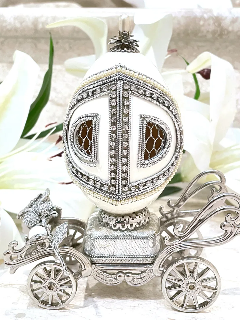 Fabergé Egg Antique Imperial Fabergé Style Egg 1989 Gift for Wife 35-Year Anniversary Gift Bride Wedding Day Bridal Shower Gift for Daughter