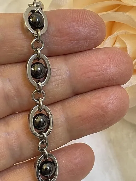Unisex HANDMADE Bracelet, SILVER Onyx Jewelry, Black Onyx bracelet, Gemstone Jewelry, Christmas Couple Onyx Tennis Bracelet Pierre Lorren.