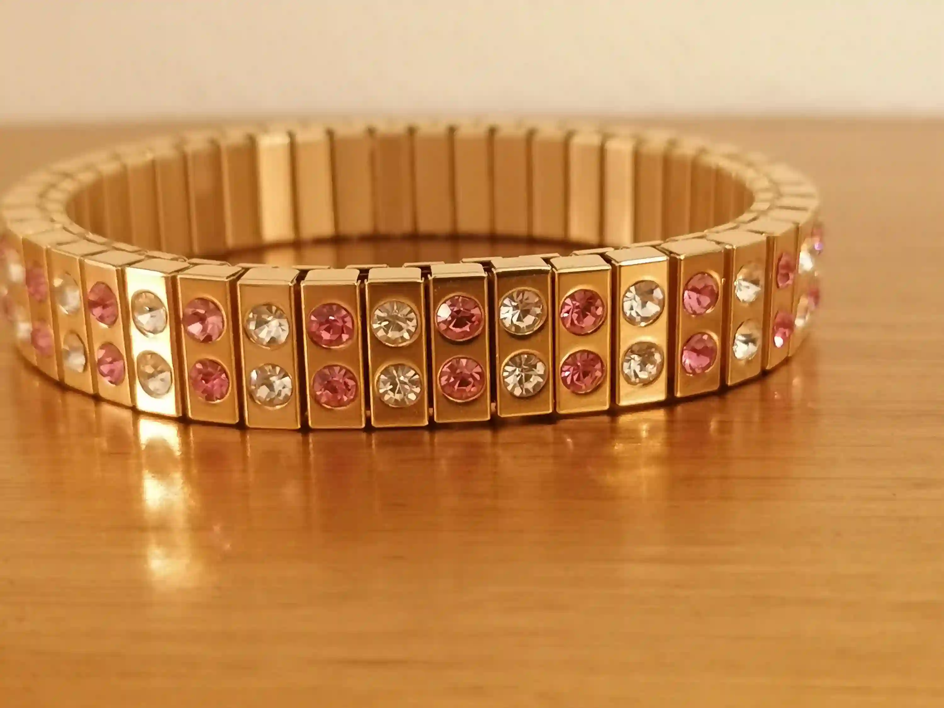 SWAROVSKI Crystal Jewelry Prom Bridesmaid Statement Hot Pink bracelet bangle Gift 24kt GOLD Rose Pink GEM Teenage Girl Pageant Teen bracelet 
