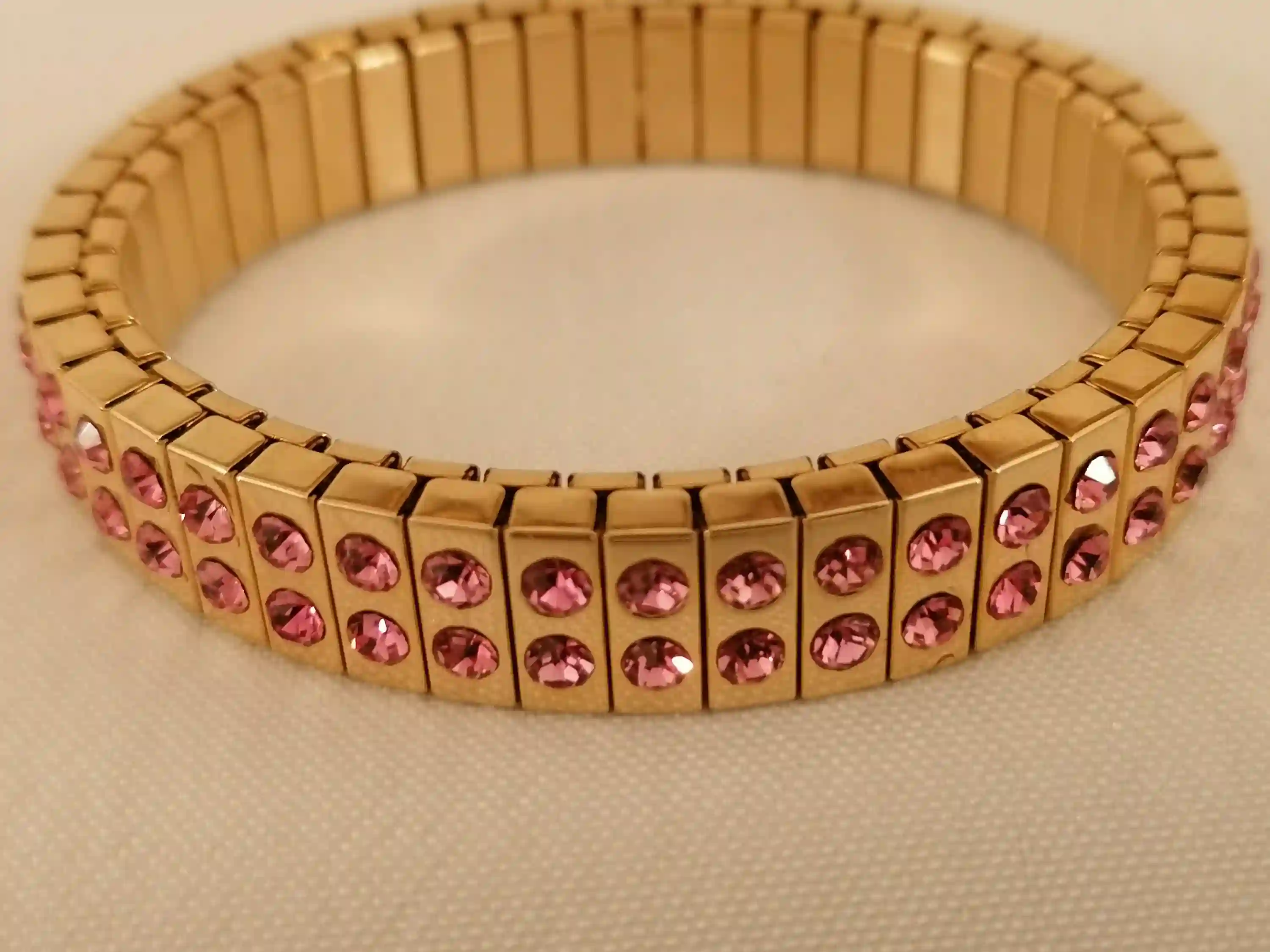 SWAROVSKI Crystal Jewelry Prom Bridesmaid Statement Hot Pink bracelet bangle Gift 24kt GOLD Rose Pink GEM Teenage Girl Pageant Teen bracelet 