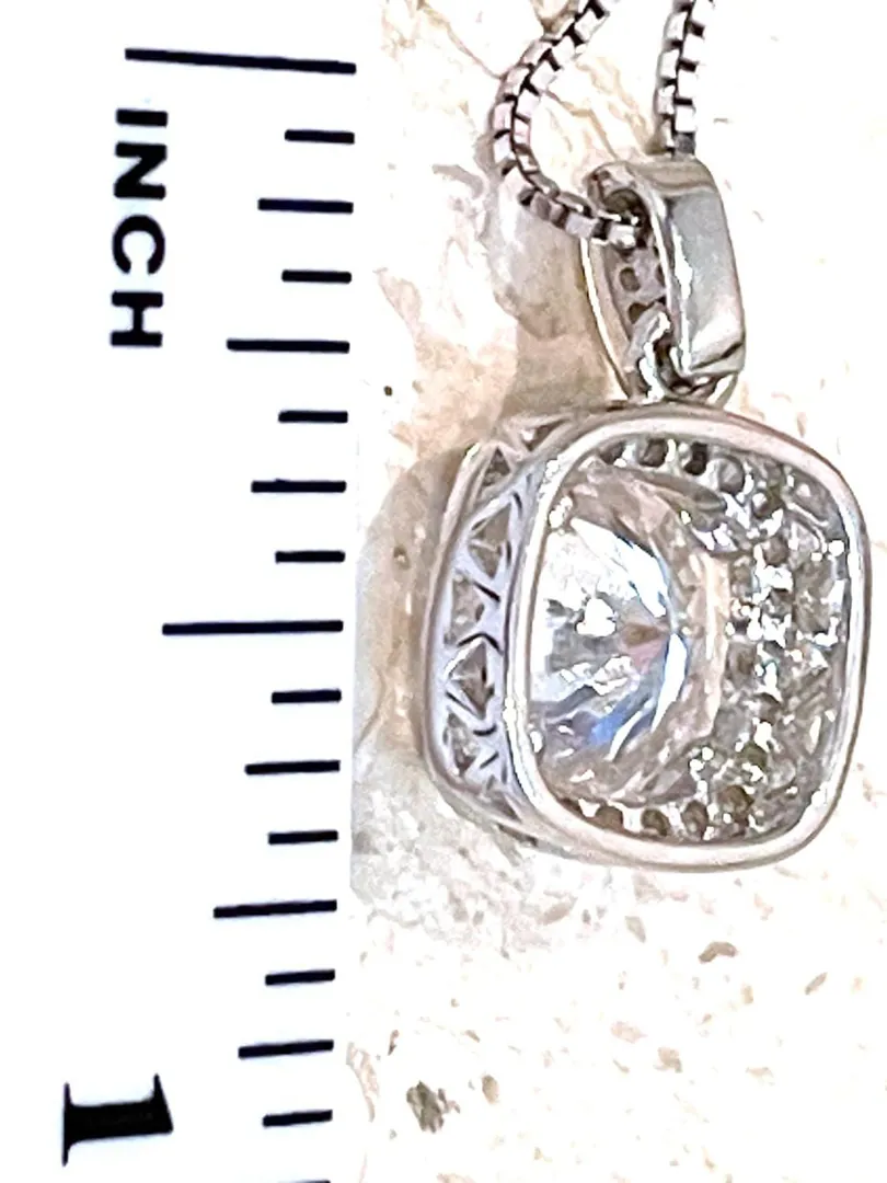 2.3ctw Certified Square Necklace Diamond Pendant Necklace Jewelry Solitaire Diamond Necklace Square Pendant Birthday Graduation Gift for Her