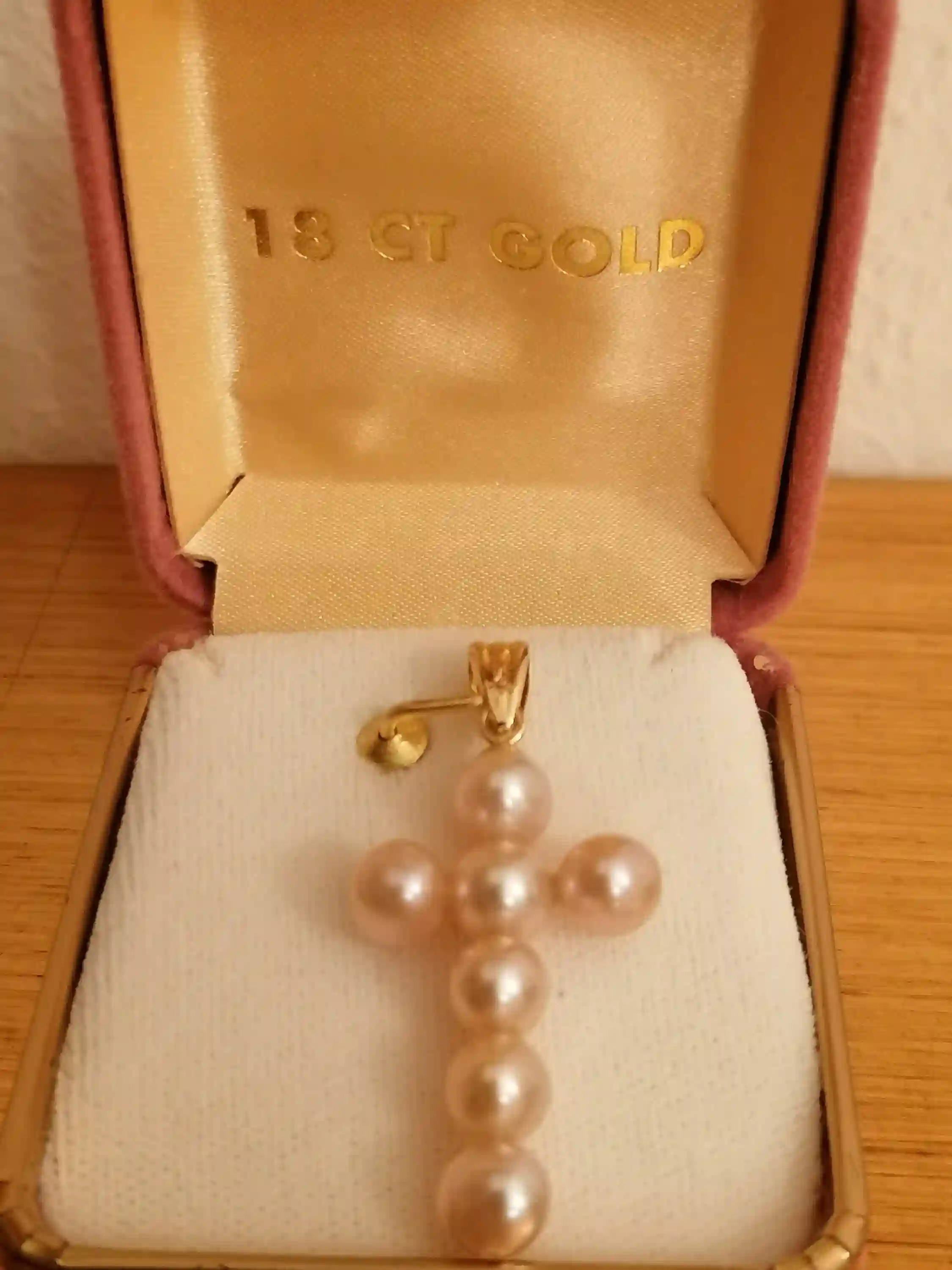 SOLID 18k Gold Cross, Pearl Cross, NATURAL Pearl, Christian Cross, 18ct Gold, Christian Girlfriend, Cross Jewelry Women, Christianity, Cross 