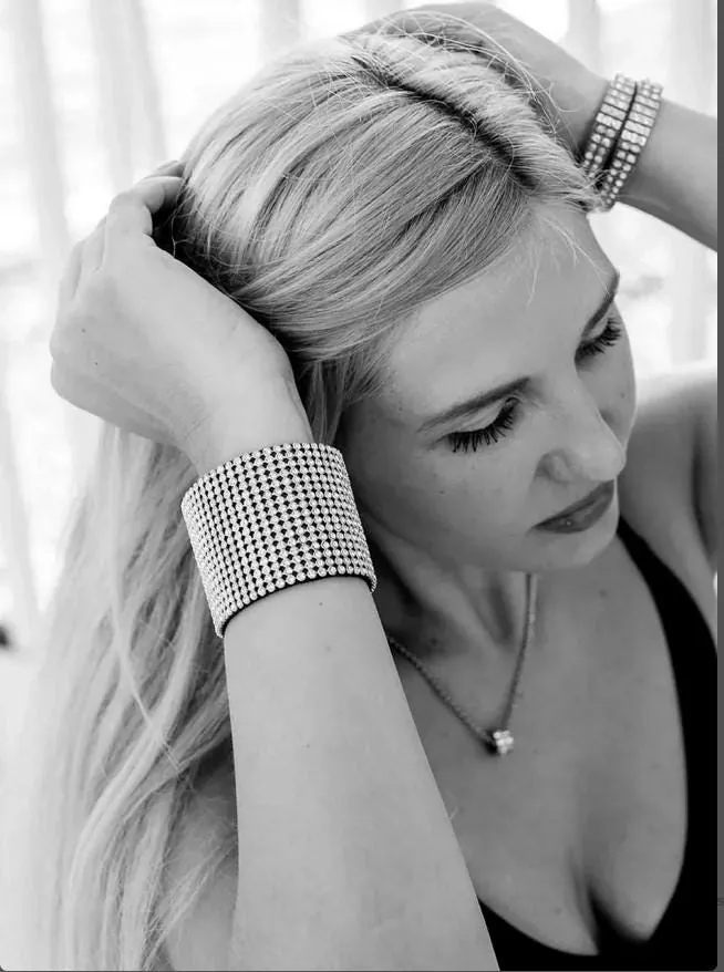 Made In Greece Jewelry Greek Bracelet Women Diamond Bangle Bracelet Austrian Crystal Diamond 18k White Gold Silver Diamond Handmade Christmas