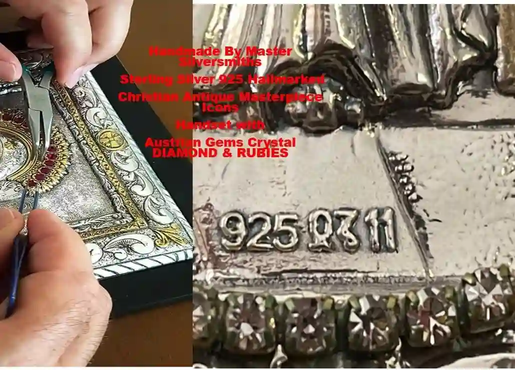Vintage Last Supper Sterling Silver 925 Christian Icon Handmade Religious Home decor Christian Art Orthodox Icons Antique Christianity gift 