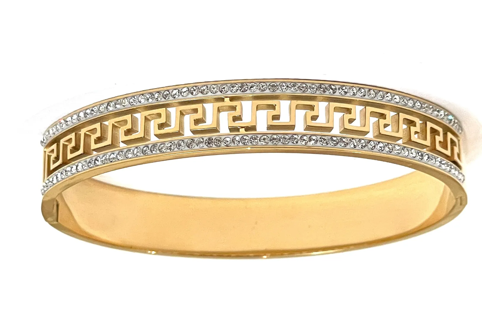 10mm Bracelet Greek Jewelry 18k Yellow Gold Bracelet Infinity Bangle Bracelet Ancient Greek Key Jewelry Meander Bracelet Anniversary Gift
