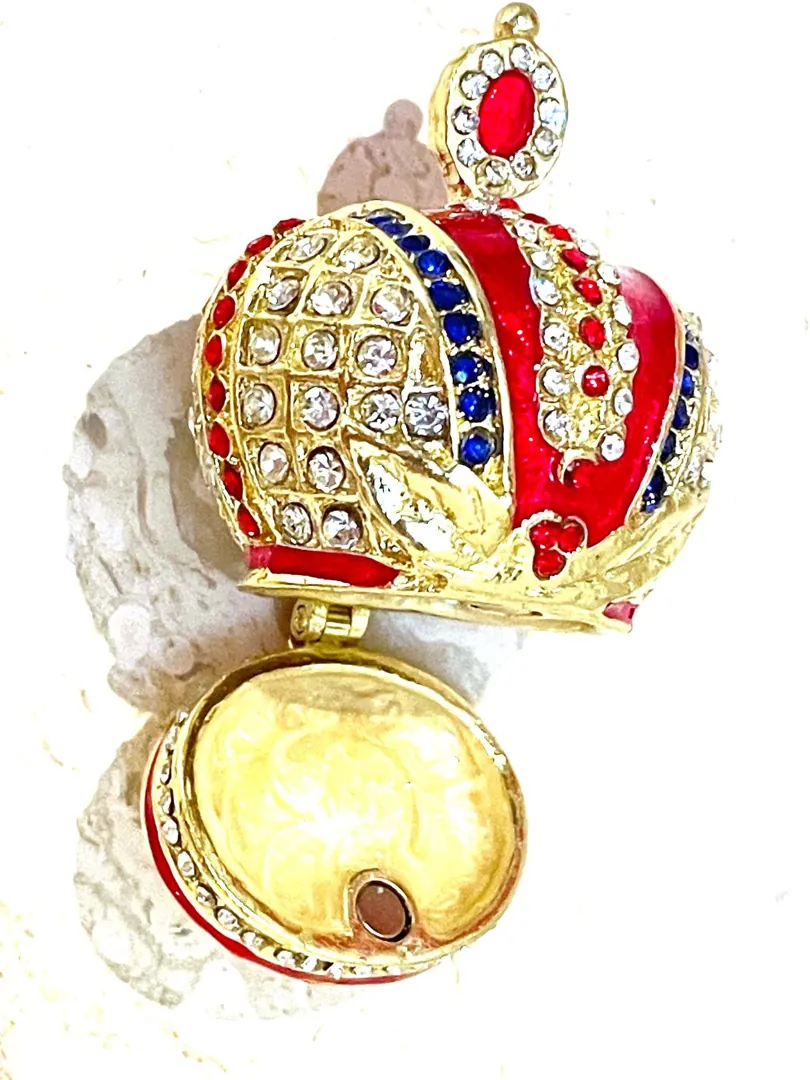 Imperial Crown Fabergé Egg HANDMADE Russian style Faberge Egg Ornament Office Decor for Men Christmas Birthday gifts for him Pure Gold decor