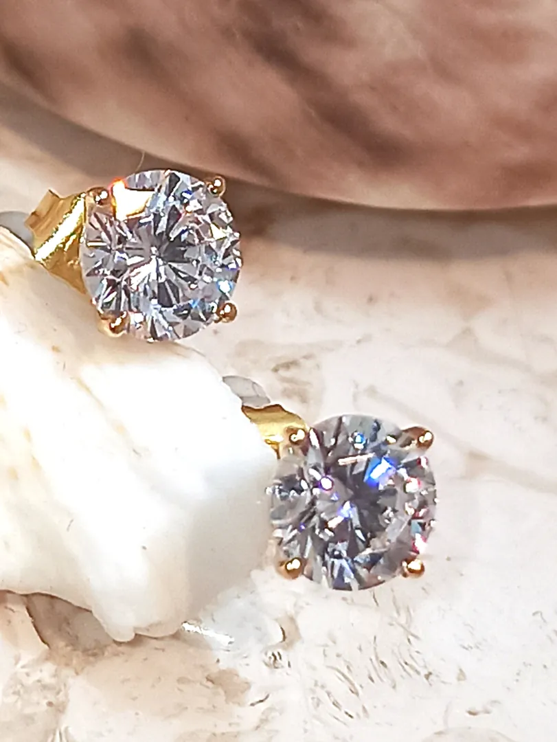 3.5CT Diamond Necklace Set for Women SOLID 18K GOLD Jewelry Handmade Diamond Solitaire Pendant Necklace Earrings Christmas Gift 18