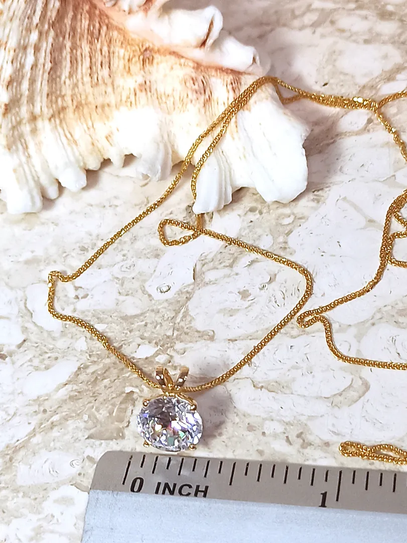 3.5CT Diamond Necklace Set for Women SOLID 18K GOLD Jewelry Handmade Diamond Solitaire Pendant Necklace Earrings Christmas Gift 18