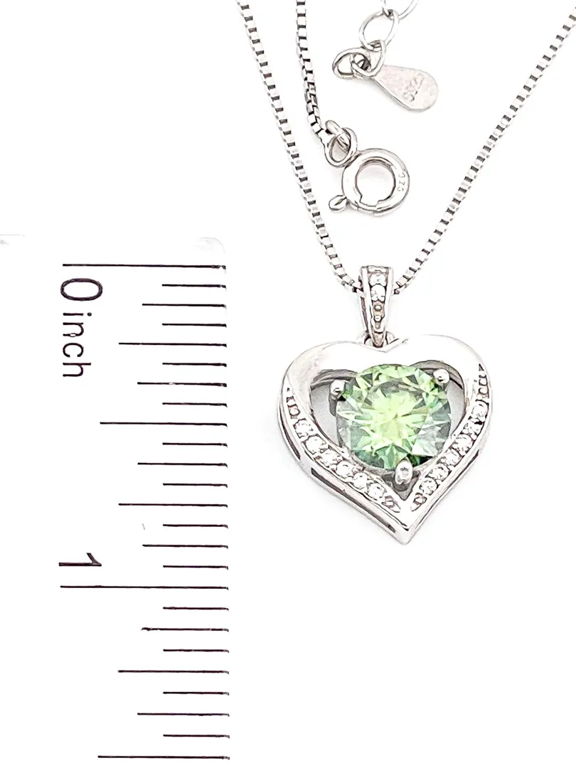 2ct Certified Heart Emerald Diamond Pendant Emerald Solitaire Gold Necklace 18k White Gold Silver Valentines Birthday Christmas gift for her