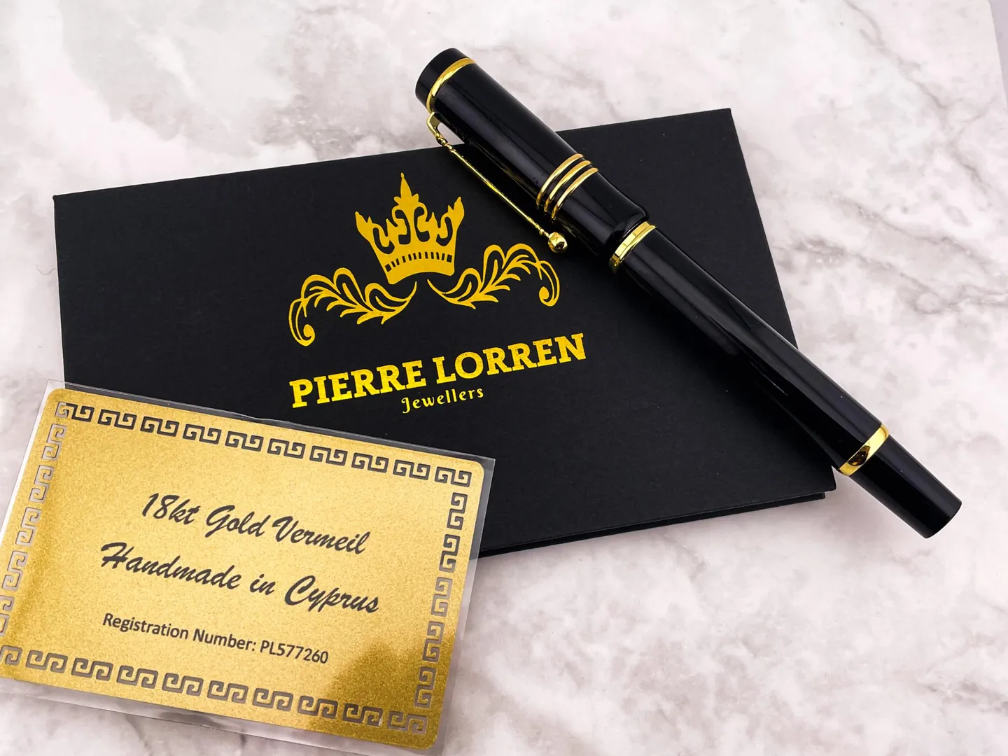 Pierre Lorren Antique Meander Roller Ball Pen Engraved Handmade Pen Set Ink Pen Writing Pen Anniversary Birthday Gift 18k Gold Silver Metal