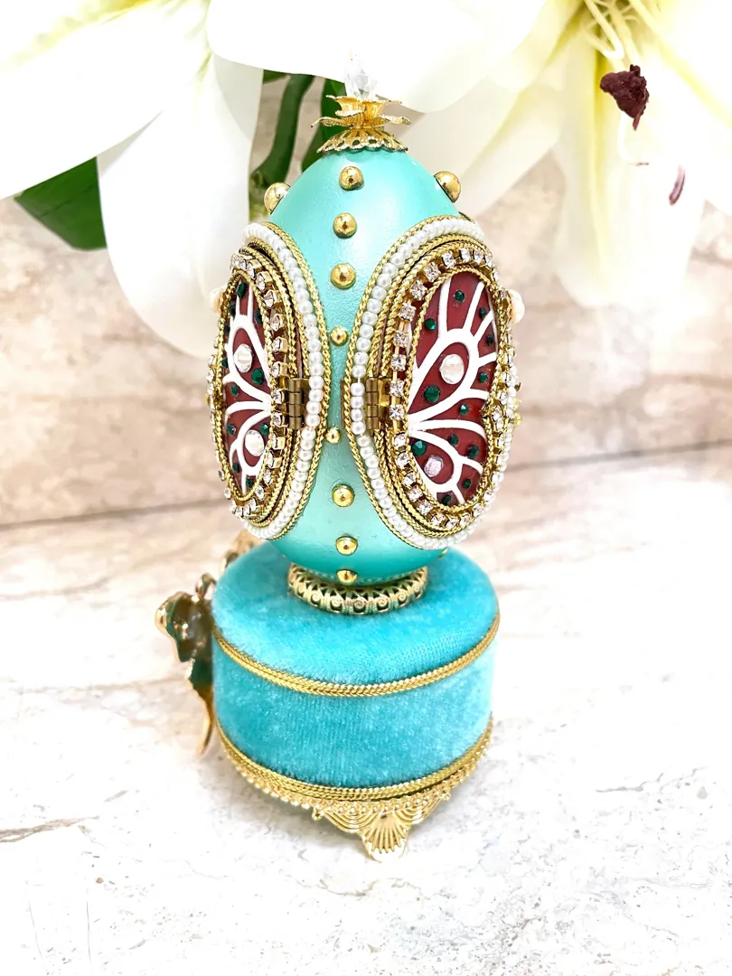 2002 Imperial Faberge Egg, Antique Fabergé Style Egg, Butterfly & Faberge Necklace, Faberge Musical Egg, Faberge Ornament, 21st Birthday Present.