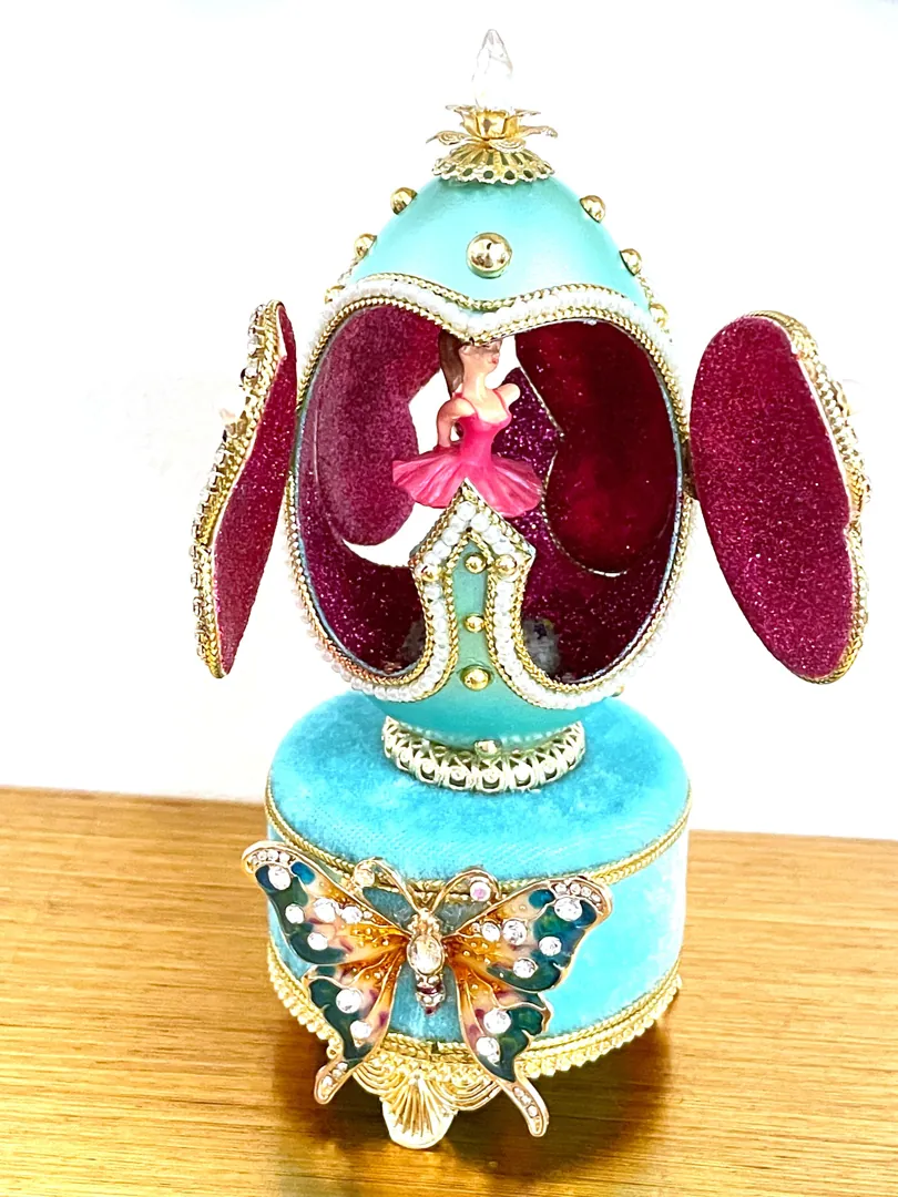 2002 Imperial Faberge Egg, Antique Fabergé Style Egg, Butterfly & Faberge Necklace, Faberge Musical Egg, Faberge Ornament, 21st Birthday Present.
