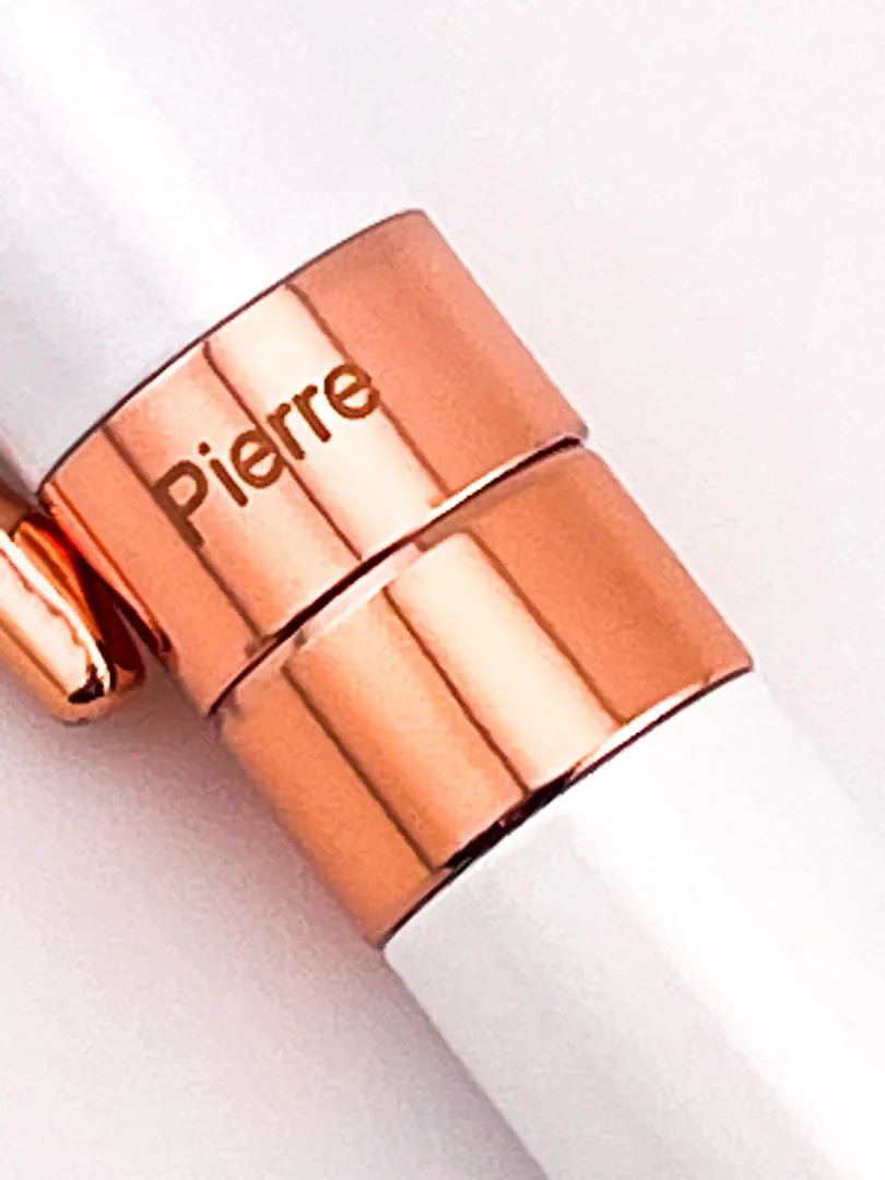 PierreLorren Antique Silver Ballpoint Pen Engraved Handmade Pen Set Ink Pen Writing Pen Anniversary Birthday Gift 18k Rose Gold Silver Metal