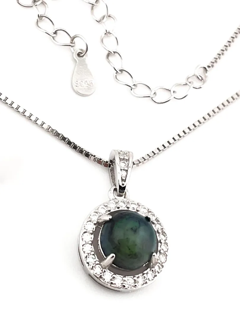 2ct Certified Green Solitaire Opal Diamond Pendant Natural Opal Necklace Green Opal Diamond Jewelry Women's Birthday Silver 18k White Gold