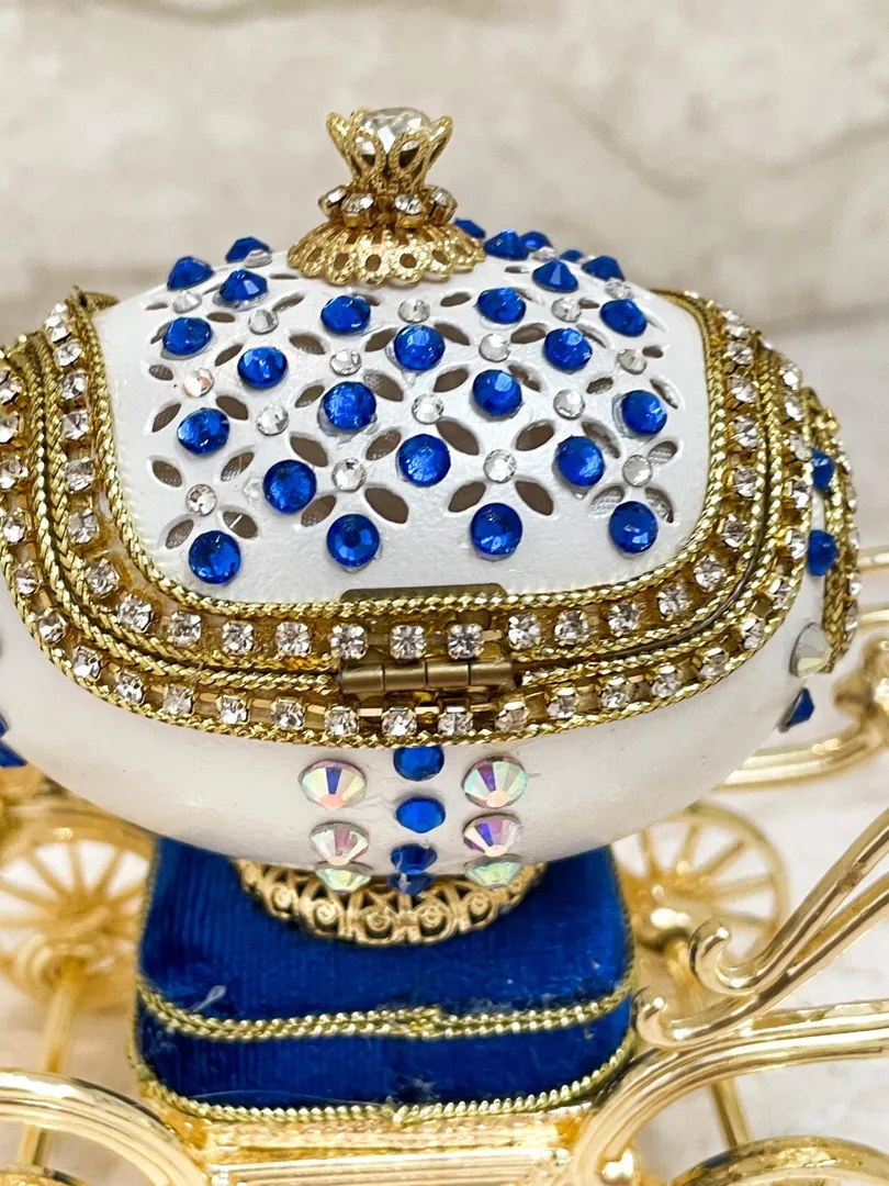 1997 Vintage Lady Diana Spencer Faberge Egg Musical Jewelry Box Princess Diana Royal Memorabilia Diana Jewelry Box Hand Carved Egg Music Box