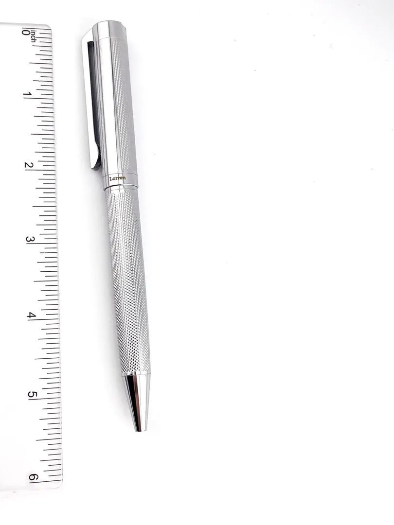 Pierre Lorren Professional Pen - Fancy Ballpoint Pen - Luxury Pen Handmade Writing Pen Silver 18k Silver Gold Graduation Pen Success Victory