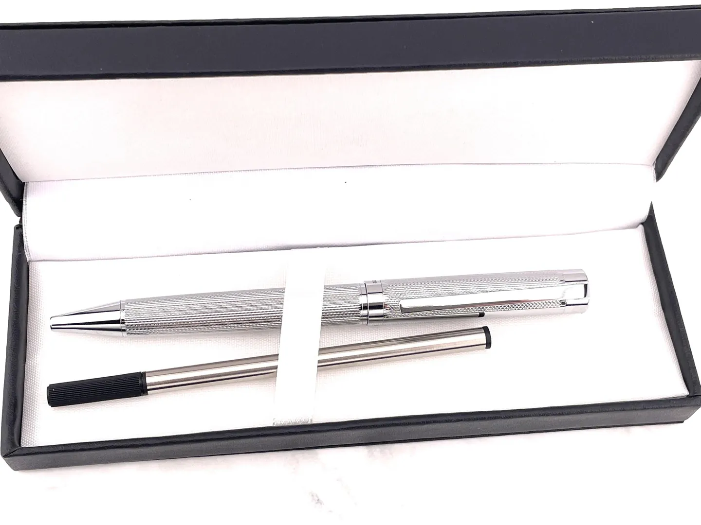 Pierre Lorren Professional Pen - Fancy Ballpoint Pen - Luxury Pen Handmade Writing Pen Silver 18k Silver Gold Graduation Pen Success Victory