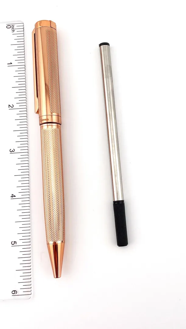 Pierre Lorren Antique Silver Ballpoint Pen Engraved Handmade Pen Set Ink Pen Writing Pen Birthday Gift 18kt Rose Gold Over Silver Metal