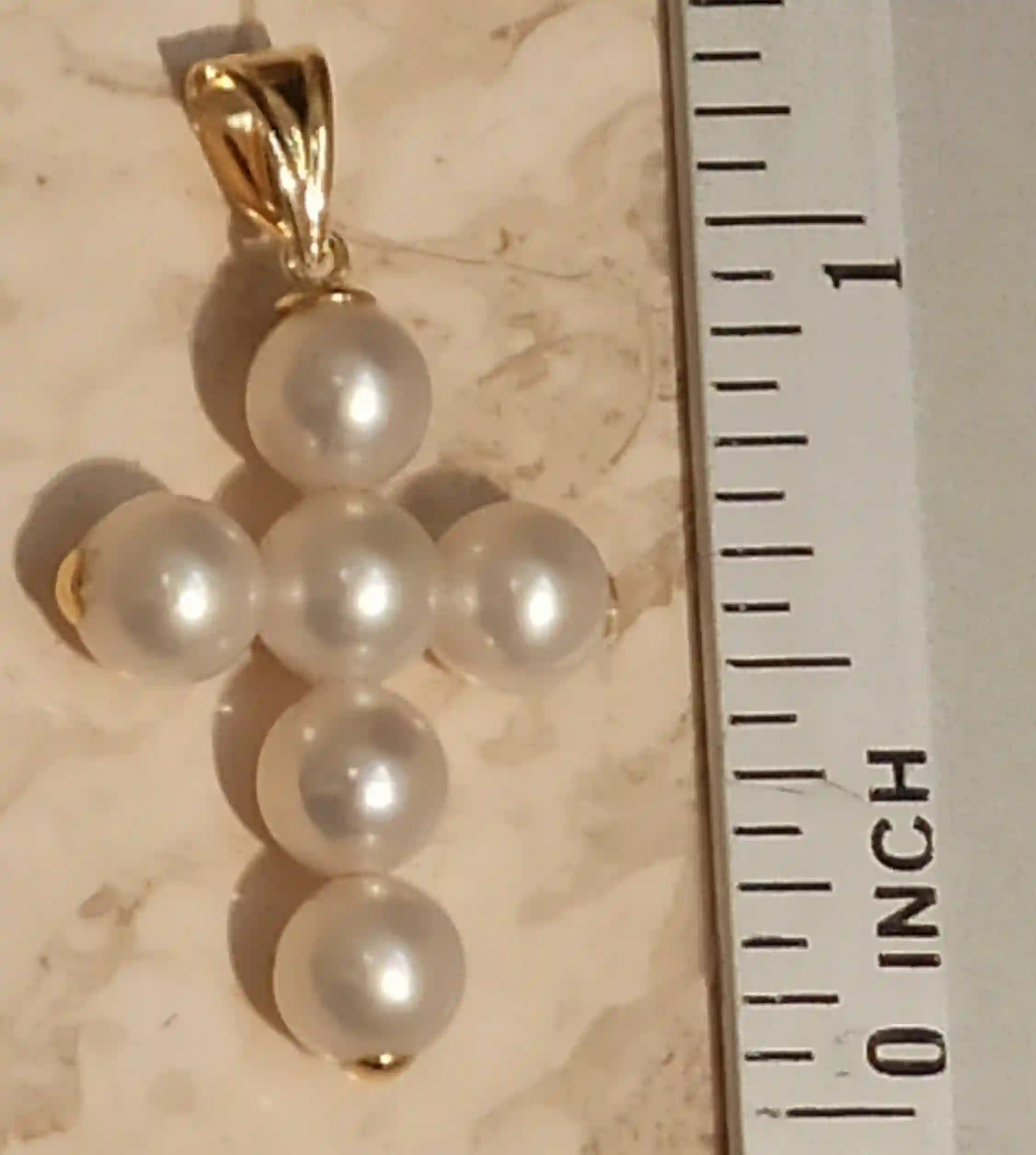 Designer Pearl Cross Pendant,SOLID 18k,GOLD Pearl cross,Christian Mothers Day gift,Pearl Crucifix,Cross for Mom,Cross for women,UNIQUE Cross 