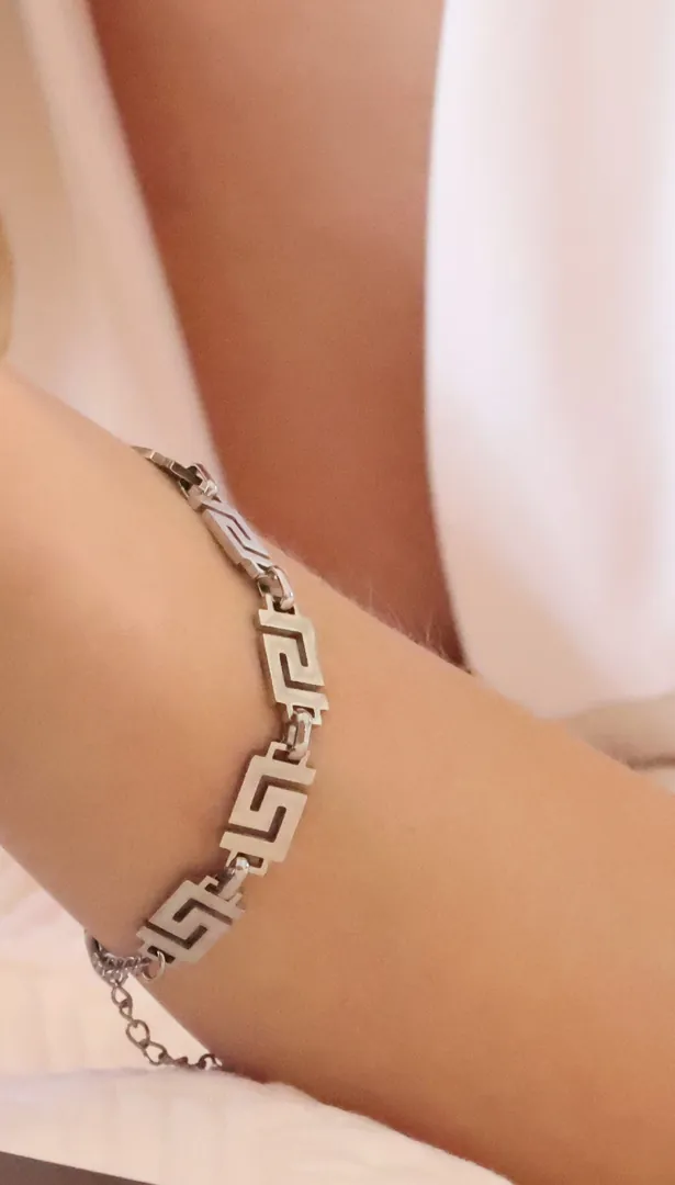 Designer Greek Key Bracelet, Greek Jewelry Meander Bracelet, gift for her, Ancient Greece Bangle Bracelet, Handmade INFINITY, Unity, LUCK, ETERNITY.