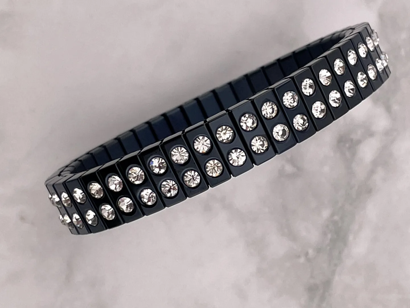 Designer Black Diamond Bracelet for women, Diamond Bangle Bracelet, Diamond Bracelet, Austrian Crystal Diamond Jewelry, Handmade in Greece.