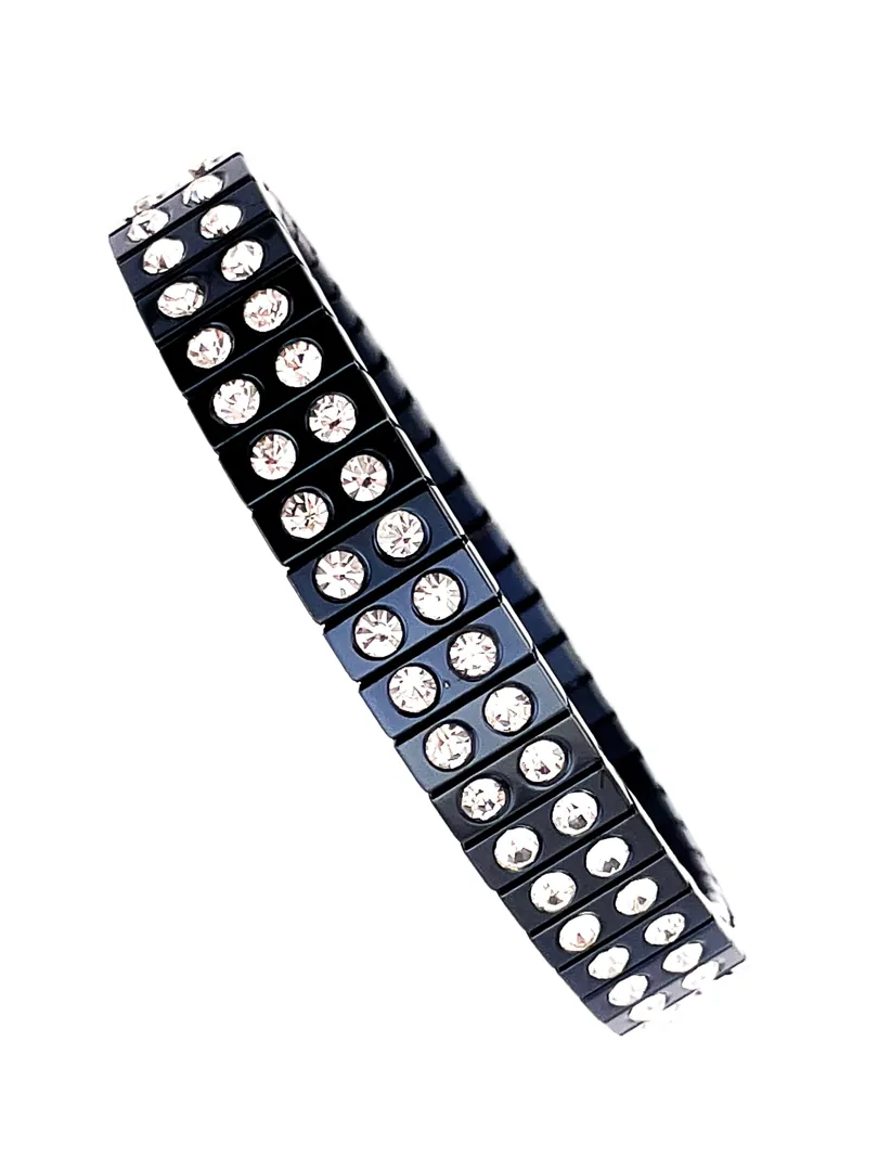 Designer Black Diamond Bracelet for women, Diamond Bangle Bracelet, Diamond Bracelet, Austrian Crystal Diamond Jewelry, Handmade in Greece.