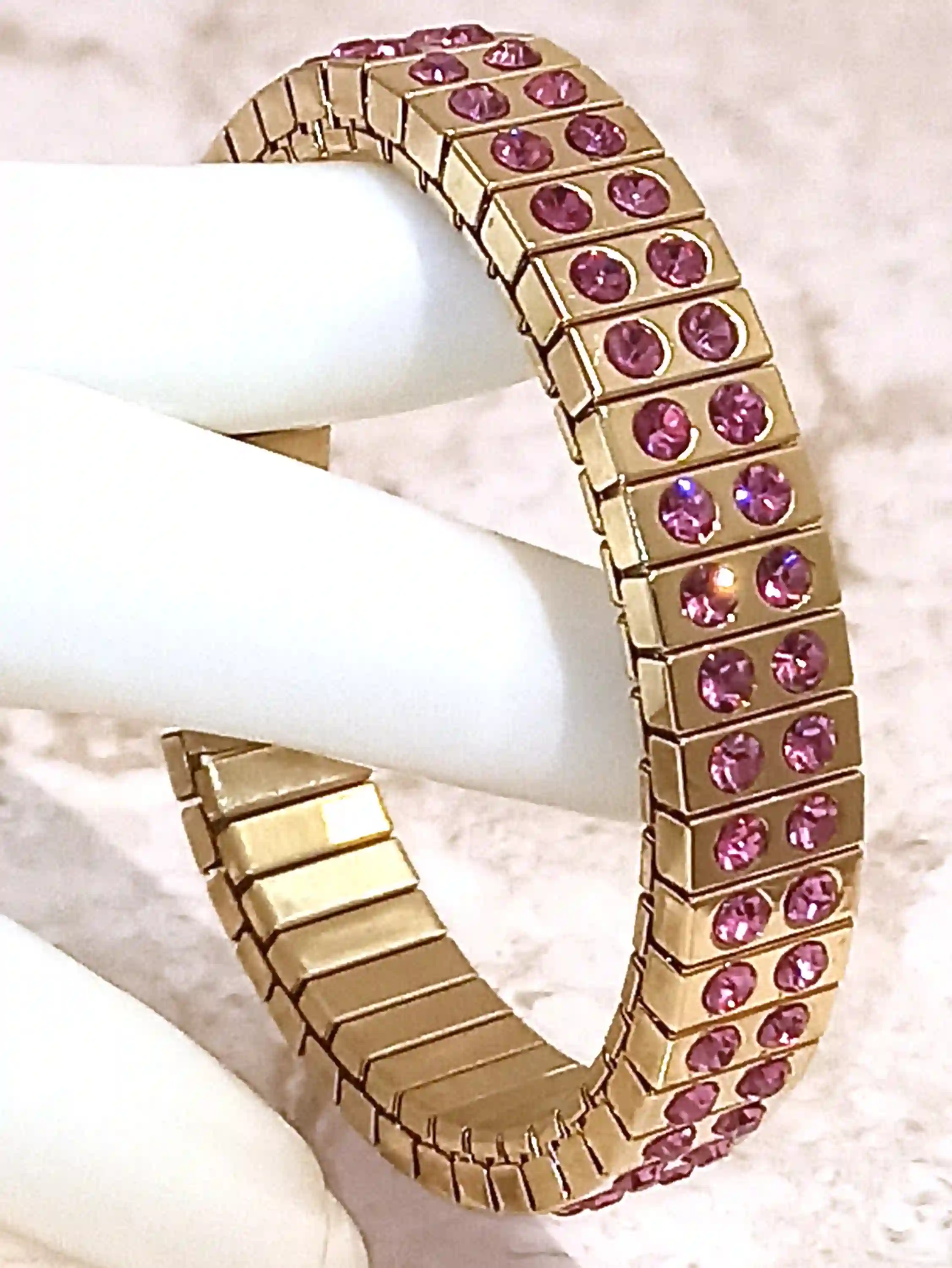 Pink Topaz Bracelet, 24k , Gold Bracelet for women, 96 HANDSET, Pink Gemstone Bracelet, New Mom Gift, Topaz Bracelet, Handmade Jewelry, Gift 