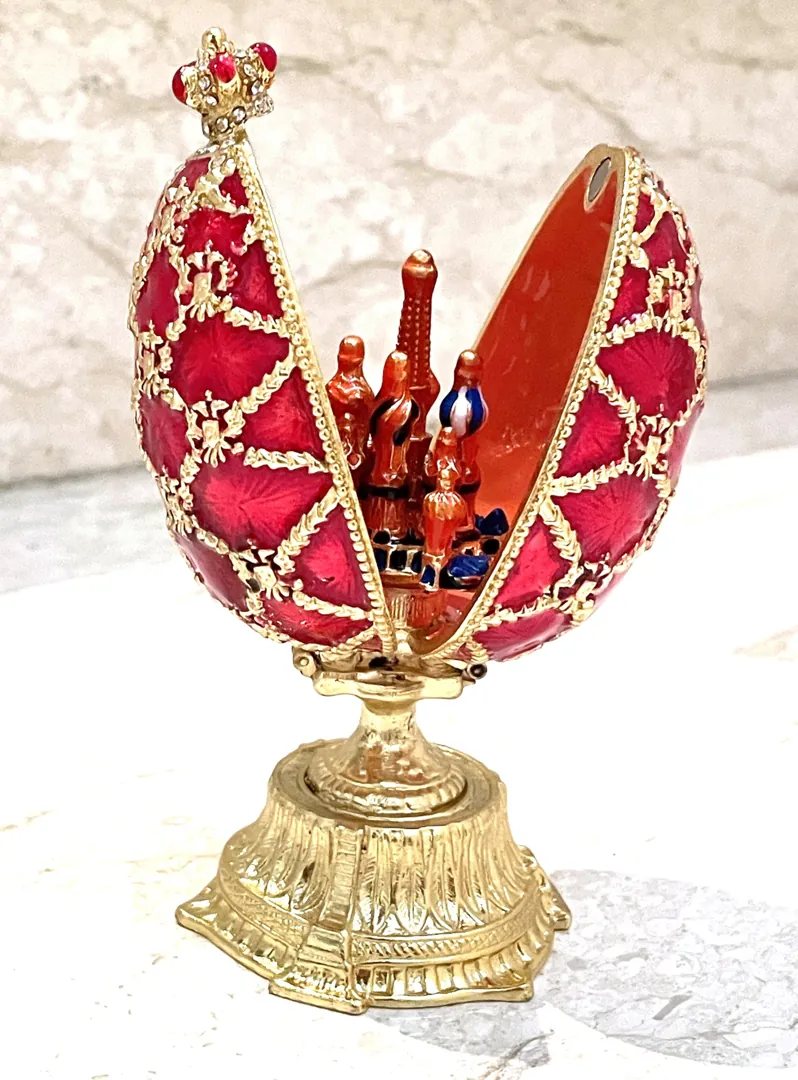 Pierre Lorren Fabergé Egg St. Petersburg Fabergé egg style Home Decor Pure Gold Decor Swarovski Crystal Diamond Handset Birthday Anniversary