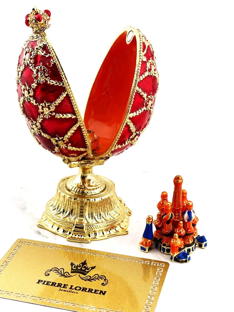 Pierre Lorren Fabergé Egg St. Petersburg Fabergé egg style Home Decor Pure Gold Decor Swarovski Crystal Diamond Handset Birthday Anniversary