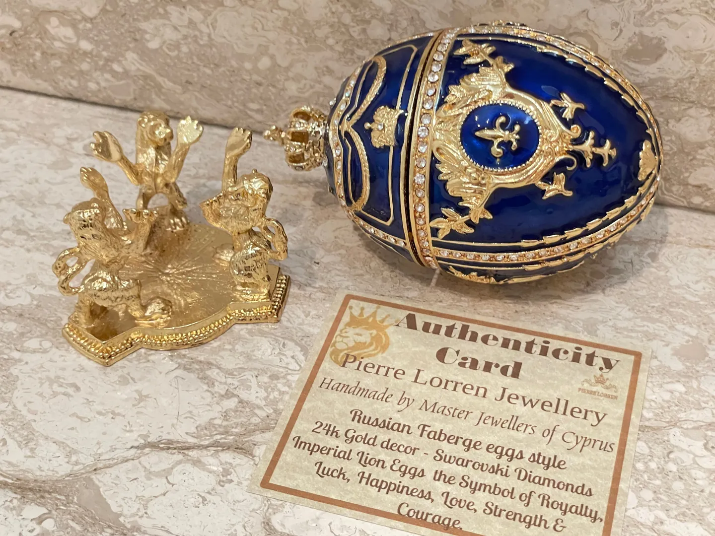 Fabergé Egg, Faberge style Imperial Egg, Special Keepsake, Faberge egg, Anniversary Men Birthday gift for him, Luck gifts, 24K GOLD HANDMADE.