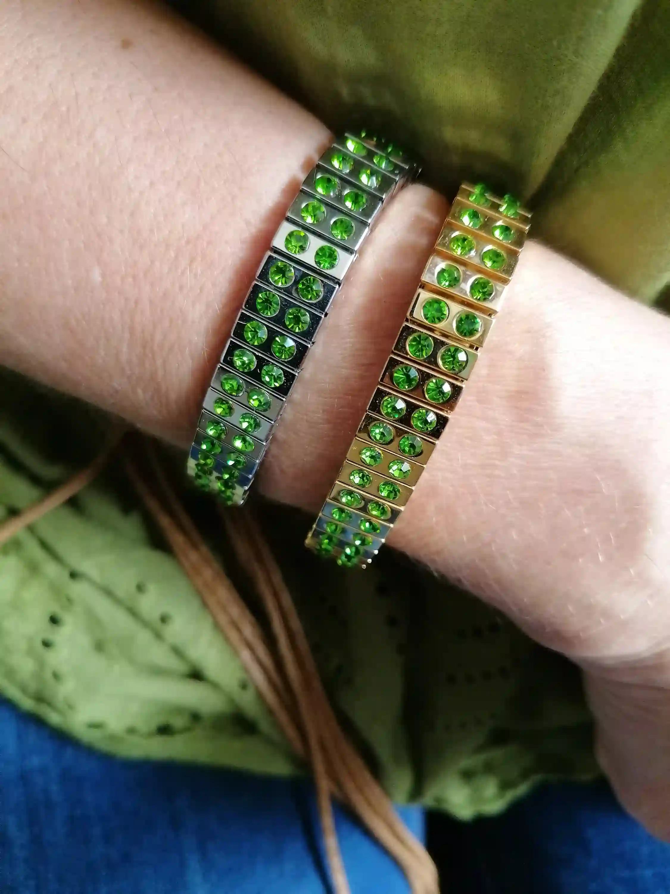 24k Gold PERIDOT bracelet Green gem Birthston bangle WEDDING jewelry bridesmaid bracelet Silver Crystal GEM friendship braclet birthday gift 