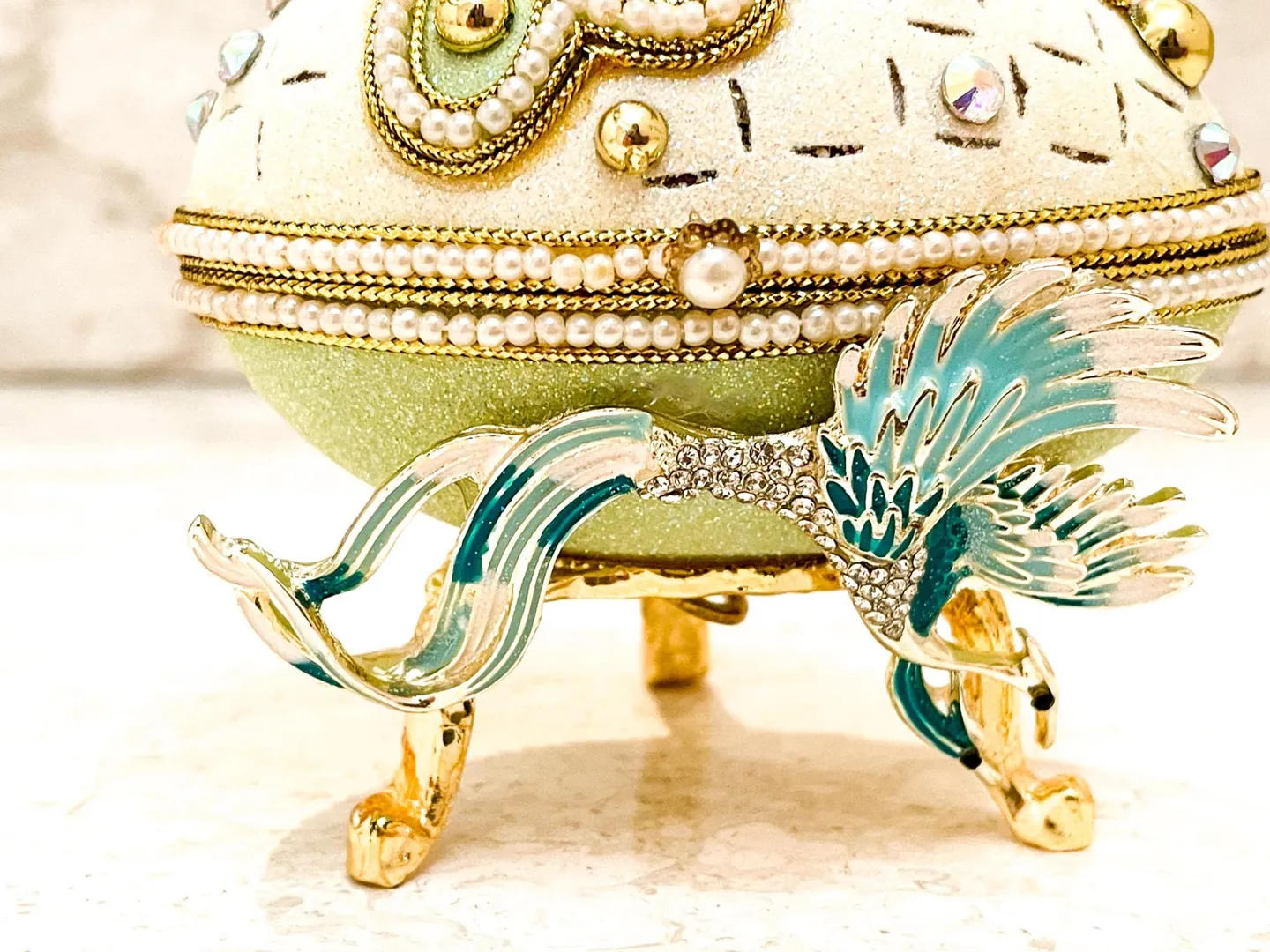 Pierre Lorren Faberge Egg Music Box Natural Fabergé Egg Vintage 2000 Birthday Gift for Her Anniversary Gift for Wife HANDMADE Love ETERNITY