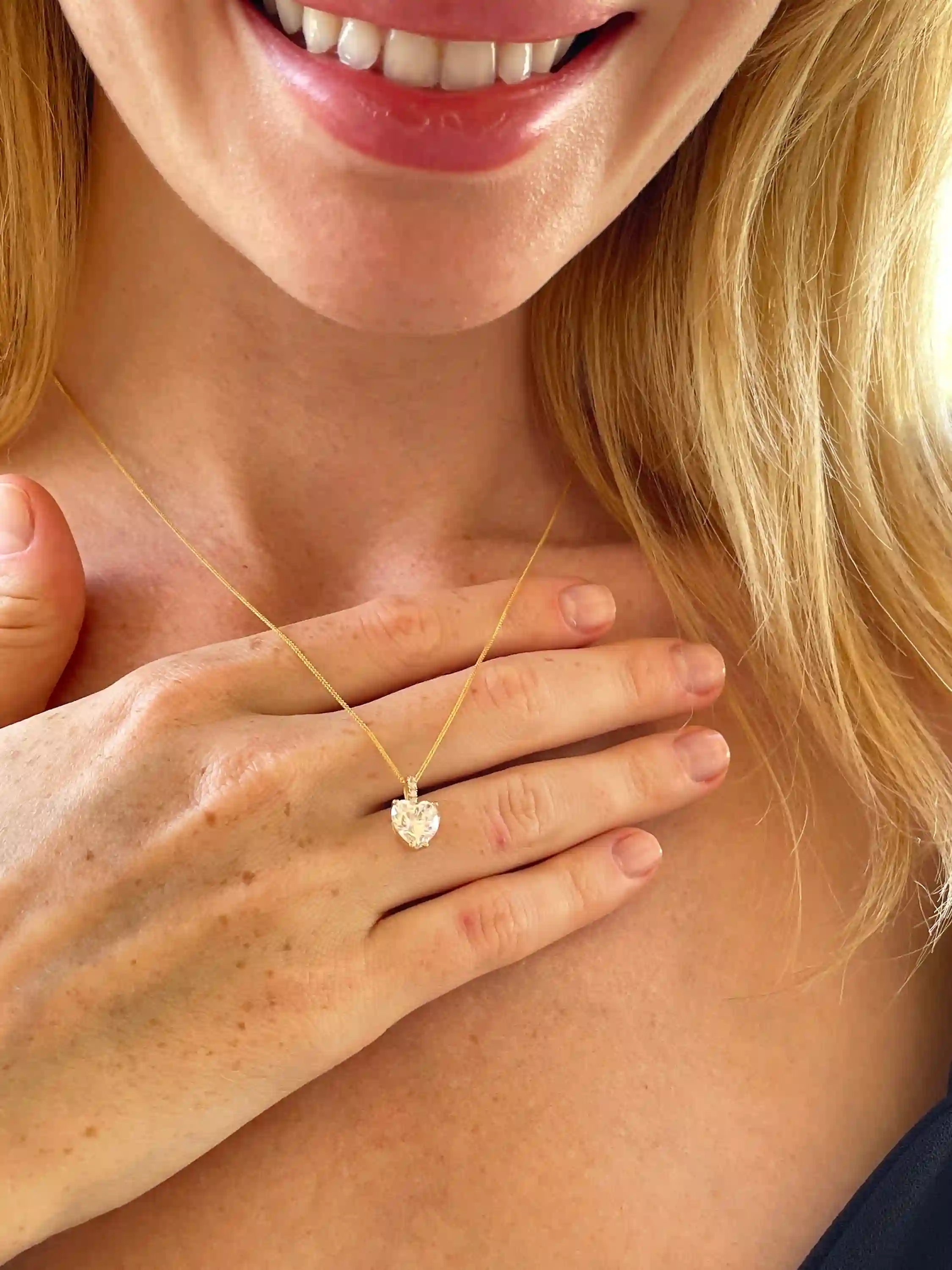 1.75 ctw Solitaire Diamond Heart Pendant Diamond Necklace 18k SOLID Gold Necklace Gold Heart Pendant Yellow Gold Anniversary gift for wife 