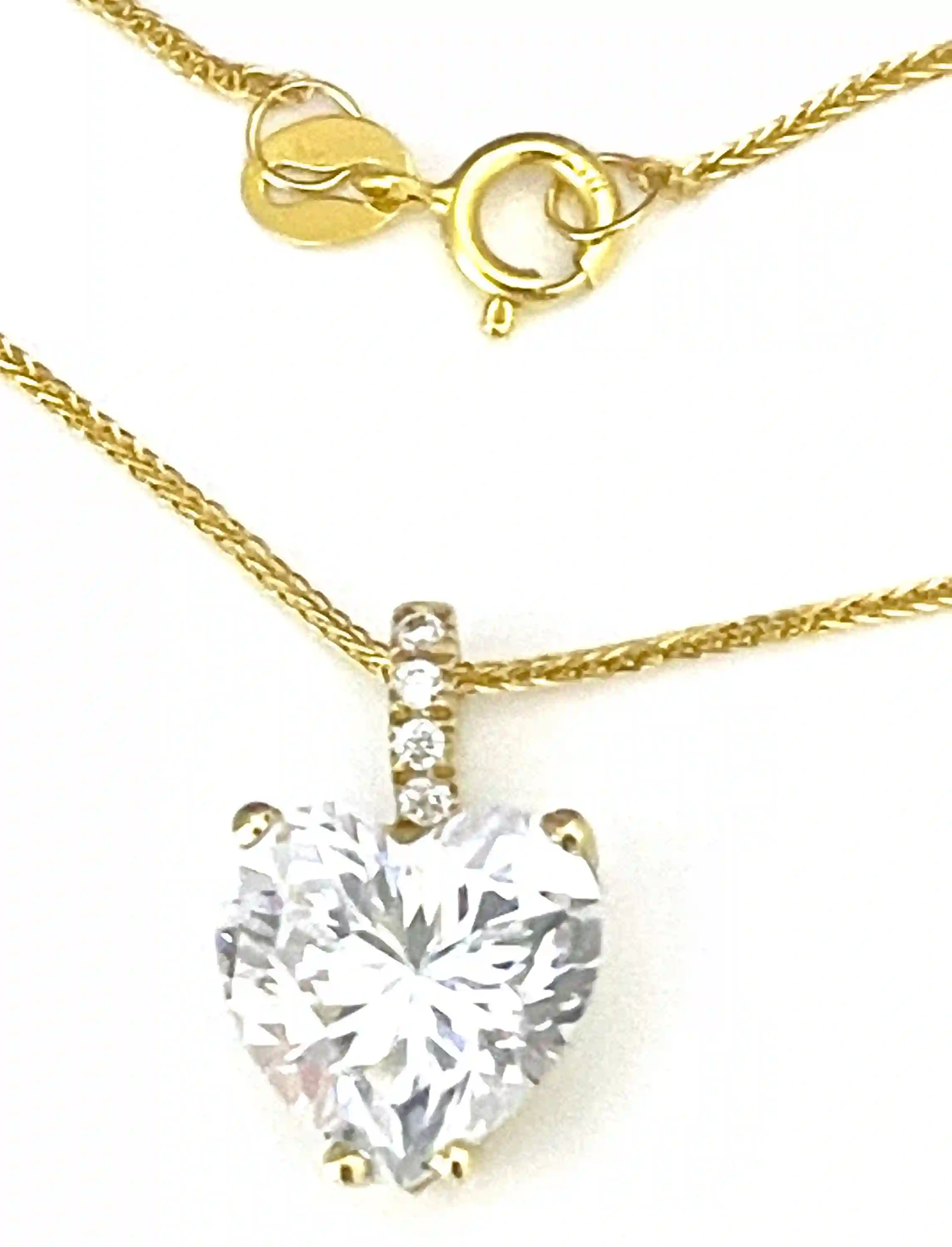 1.75 ctw Solitaire Diamond Heart Pendant Diamond Necklace 18k SOLID Gold Necklace Gold Heart Pendant Yellow Gold Anniversary gift for wife 