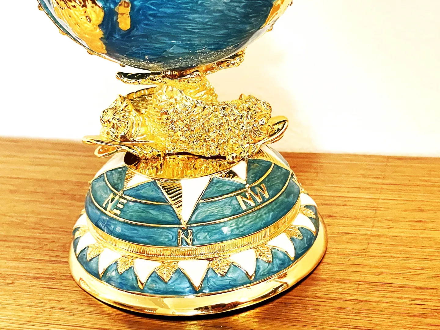 Faberge Eggs Rare Fabergé Egg Ornament Blue Faberge Eggs Pure Gold Decor Swarovski HANDMADE Graduation Christmas Gift for Him by PierreLorren