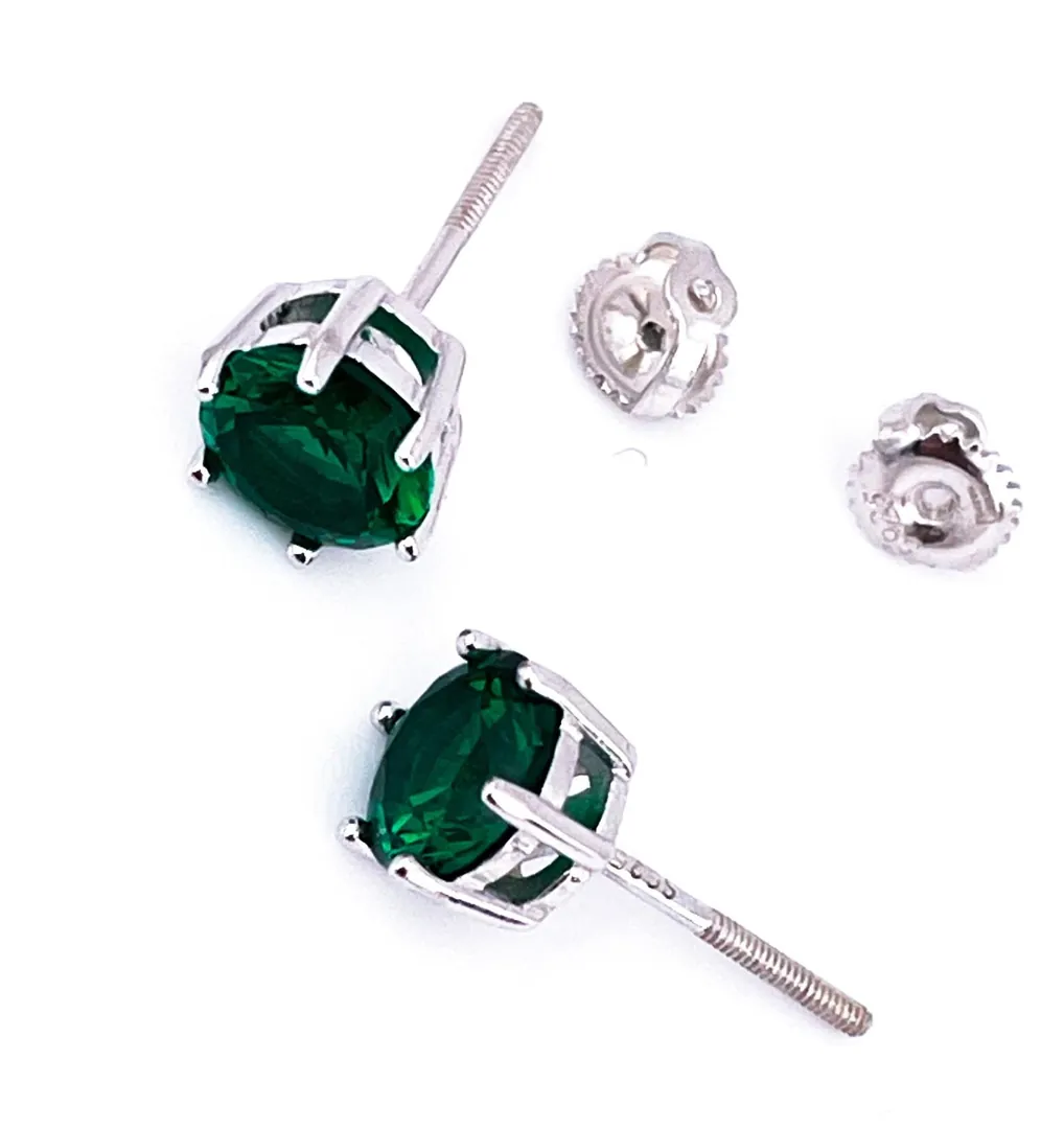 2ctw Natural Emerald Earrings - Emerald Stud Earrings - Emerald Gemstone Earrings - Emerald Jewelry for Women - Gift for Her - Pierre Lorren