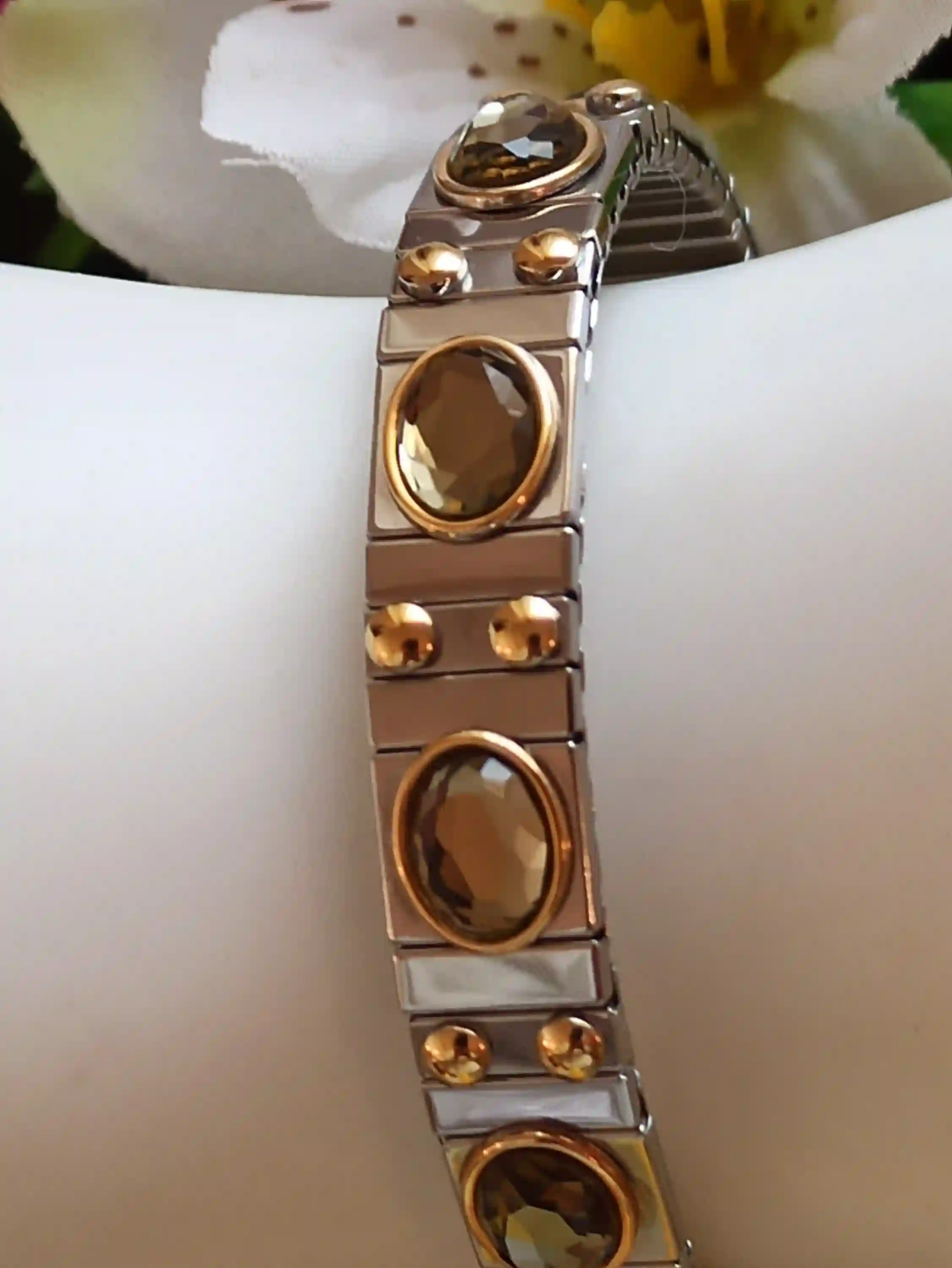 Topaz Bracelet,Silver Bracelet Women,Topaz Bangle Bracelet November birthston,Gemstone Bracelet,Flexible Bracelet,SWAROVSKI Jewelry HANDMADE 
