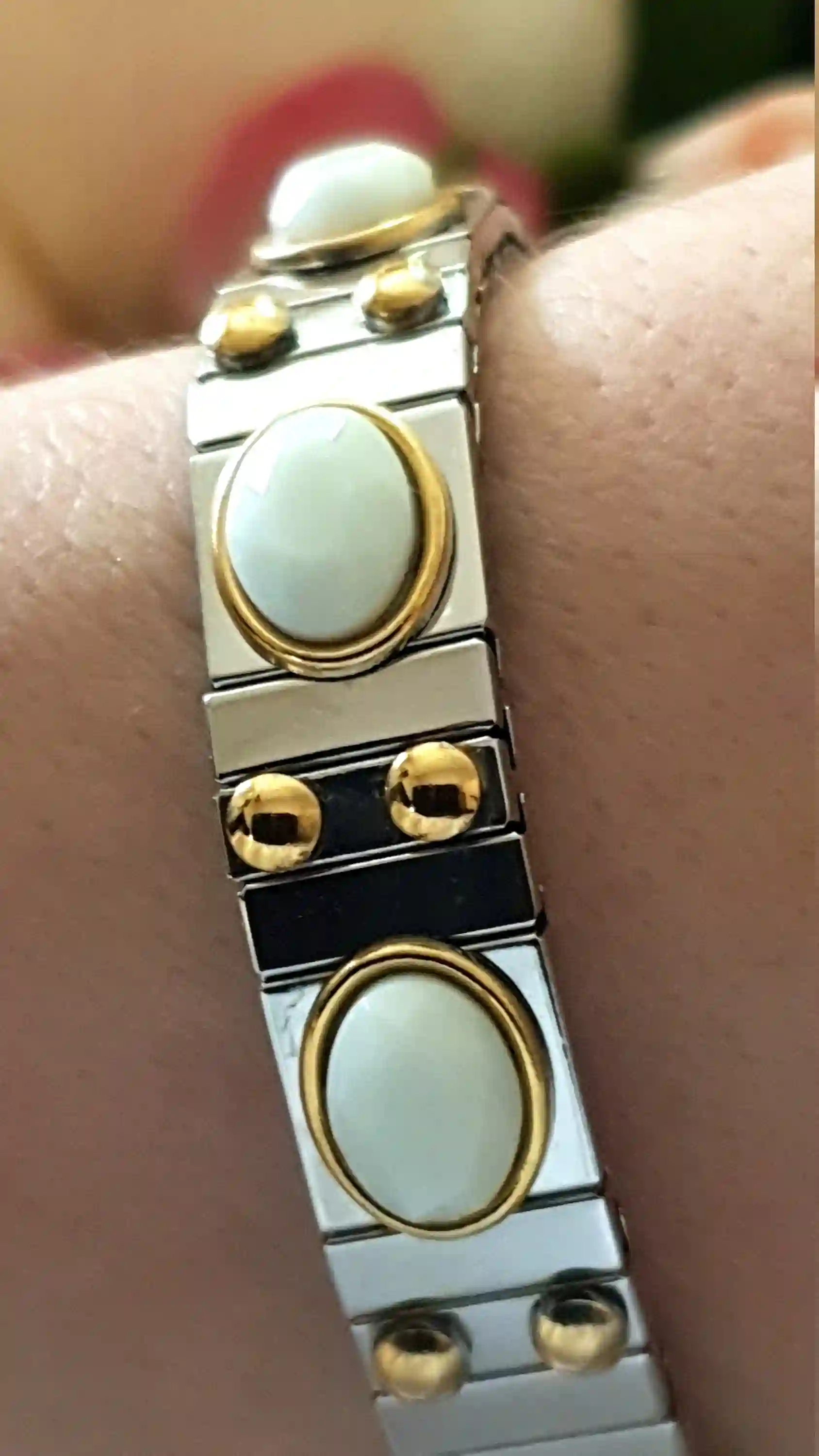 White Agate bangle SWAROVSKI Silver-Agate gemstone bracelet-White stone bracelet-Stacking bracelets- Minimalist jewelry Handmade Womens Gift 
